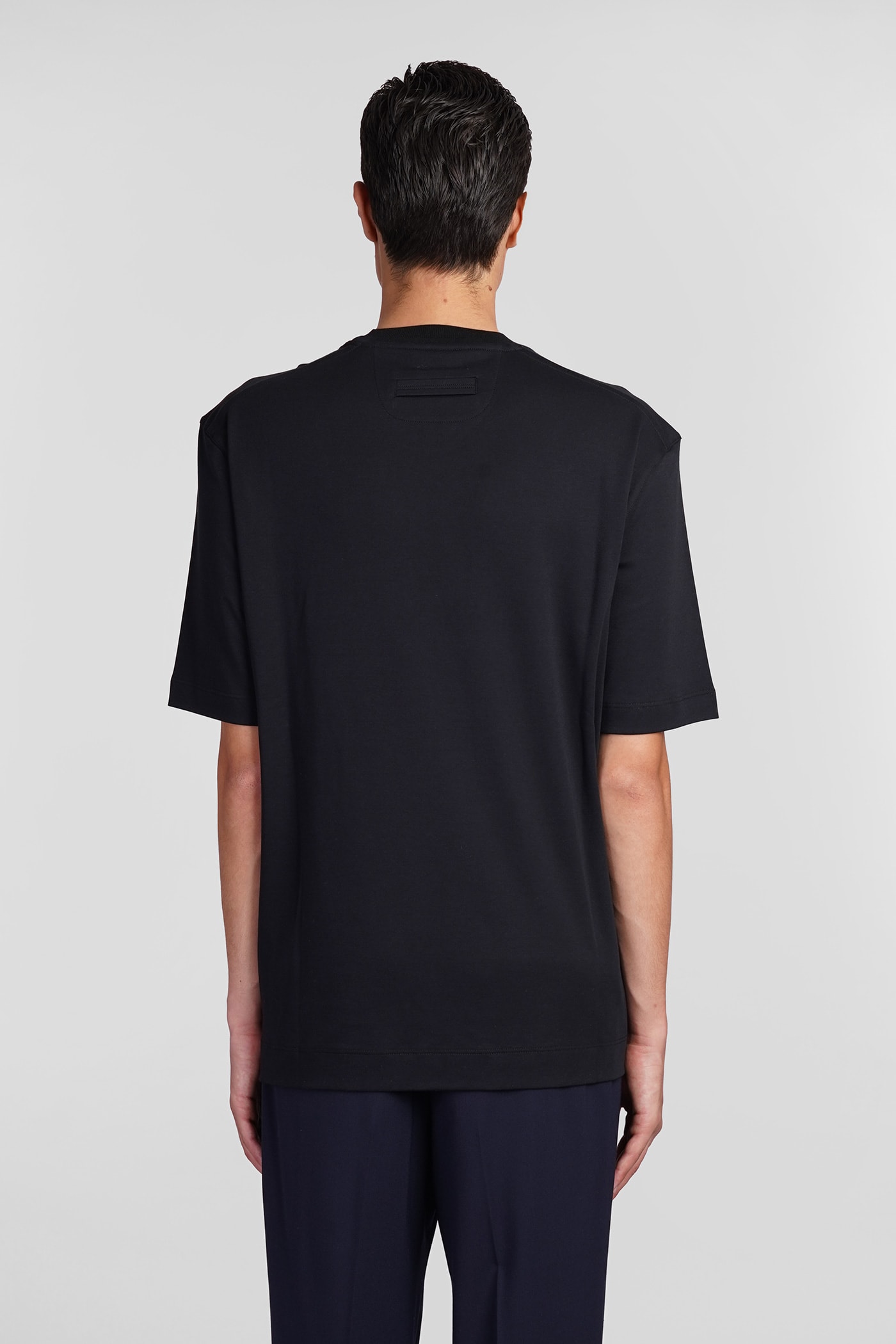 Shop Zegna T-shirt In Blue Cotton