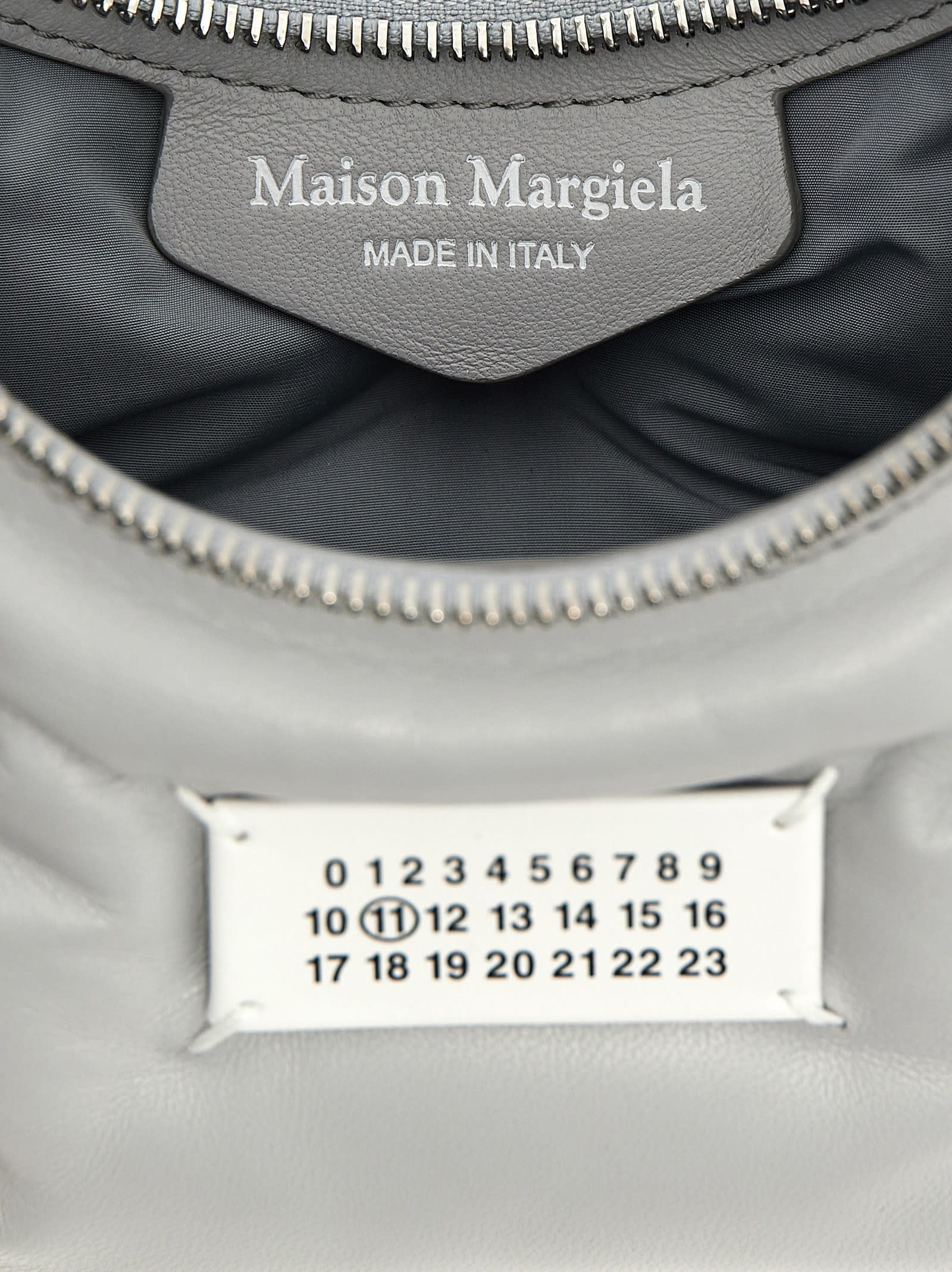 Maison Margiela Women Ice Nappa Leather Micro Glam Slam Hobo Shoulder Bag In Glacial