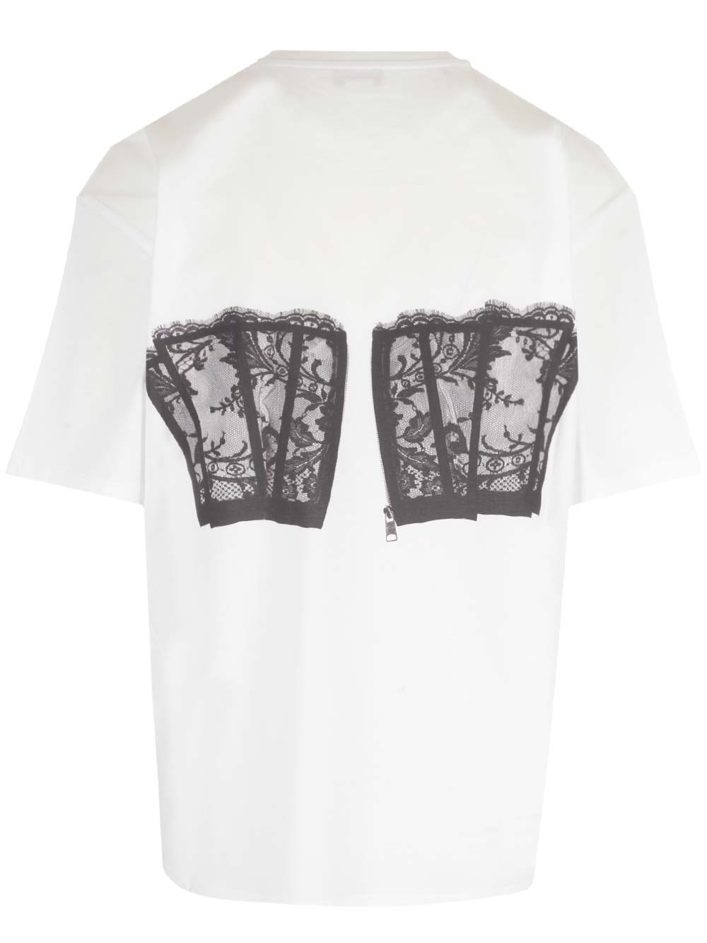 Shop Alexander Mcqueen Corset Print T-shirt In White