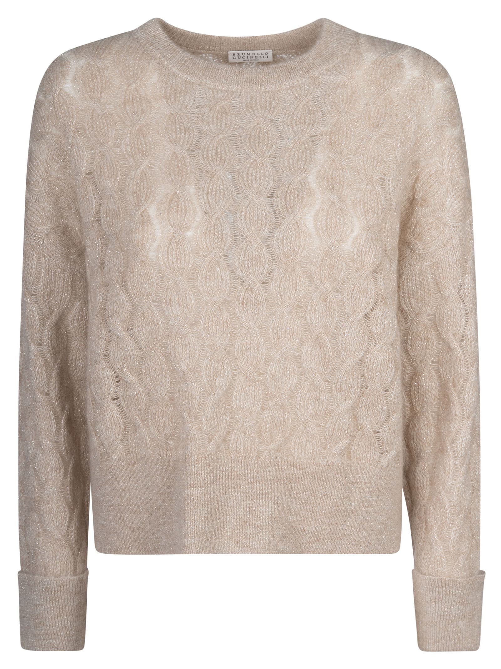 brunello cucinelli braided texture sweater