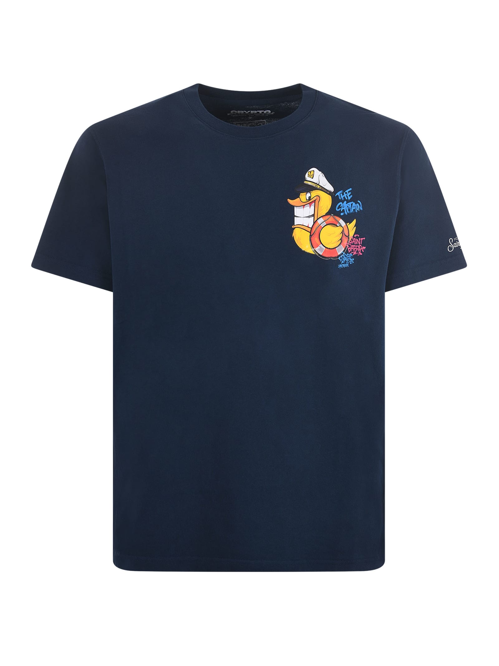 Shop Mc2 Saint Barth T-shirt Girocollo Blu Portofino06074d In Blue