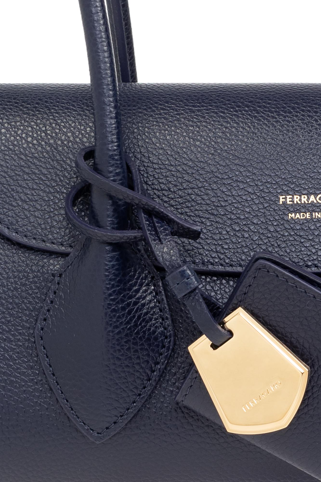 Shop Ferragamo Firenze Shoulder Bag In Blue