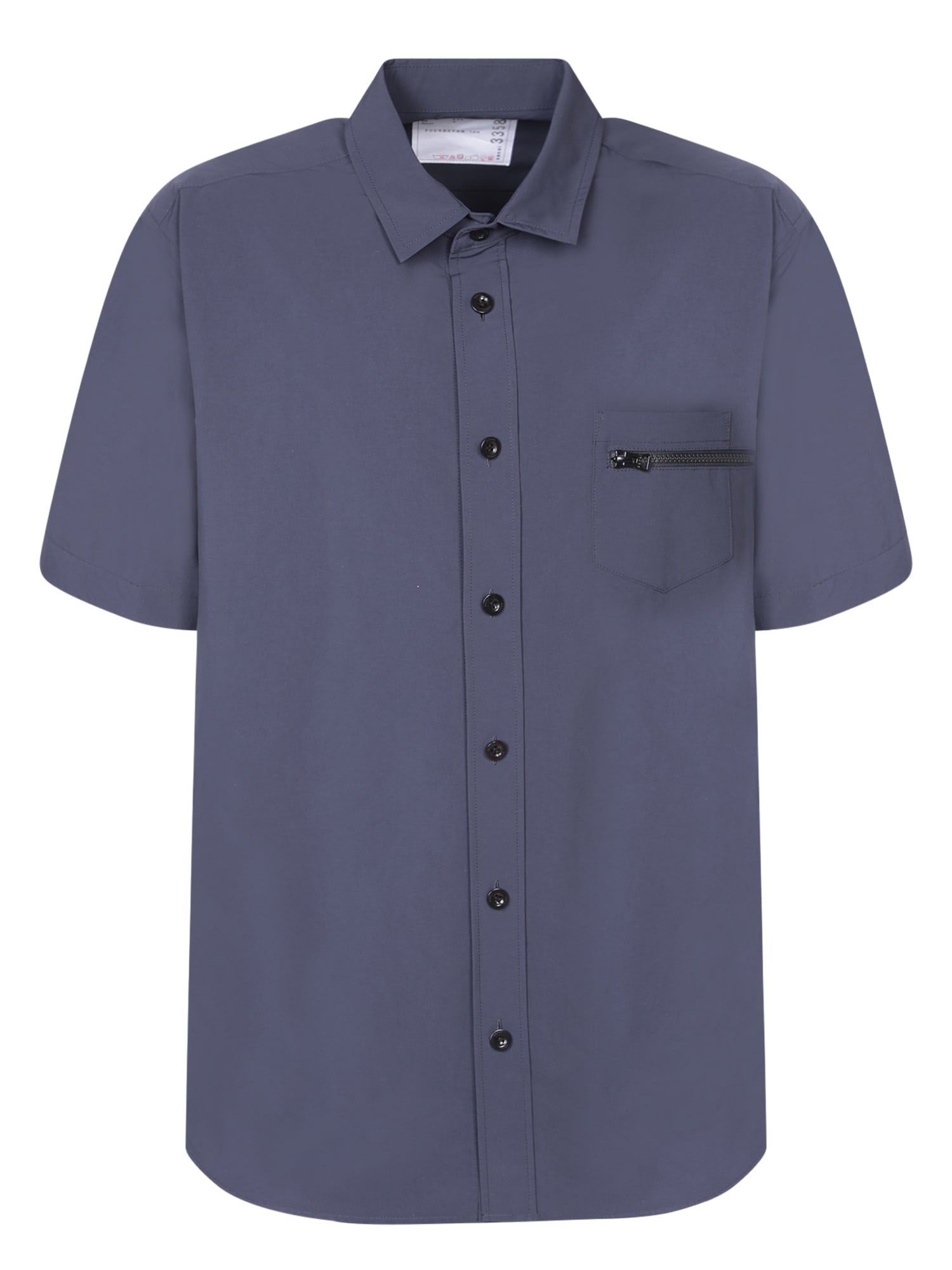 Shop Sacai Blue Taffeta Shirt