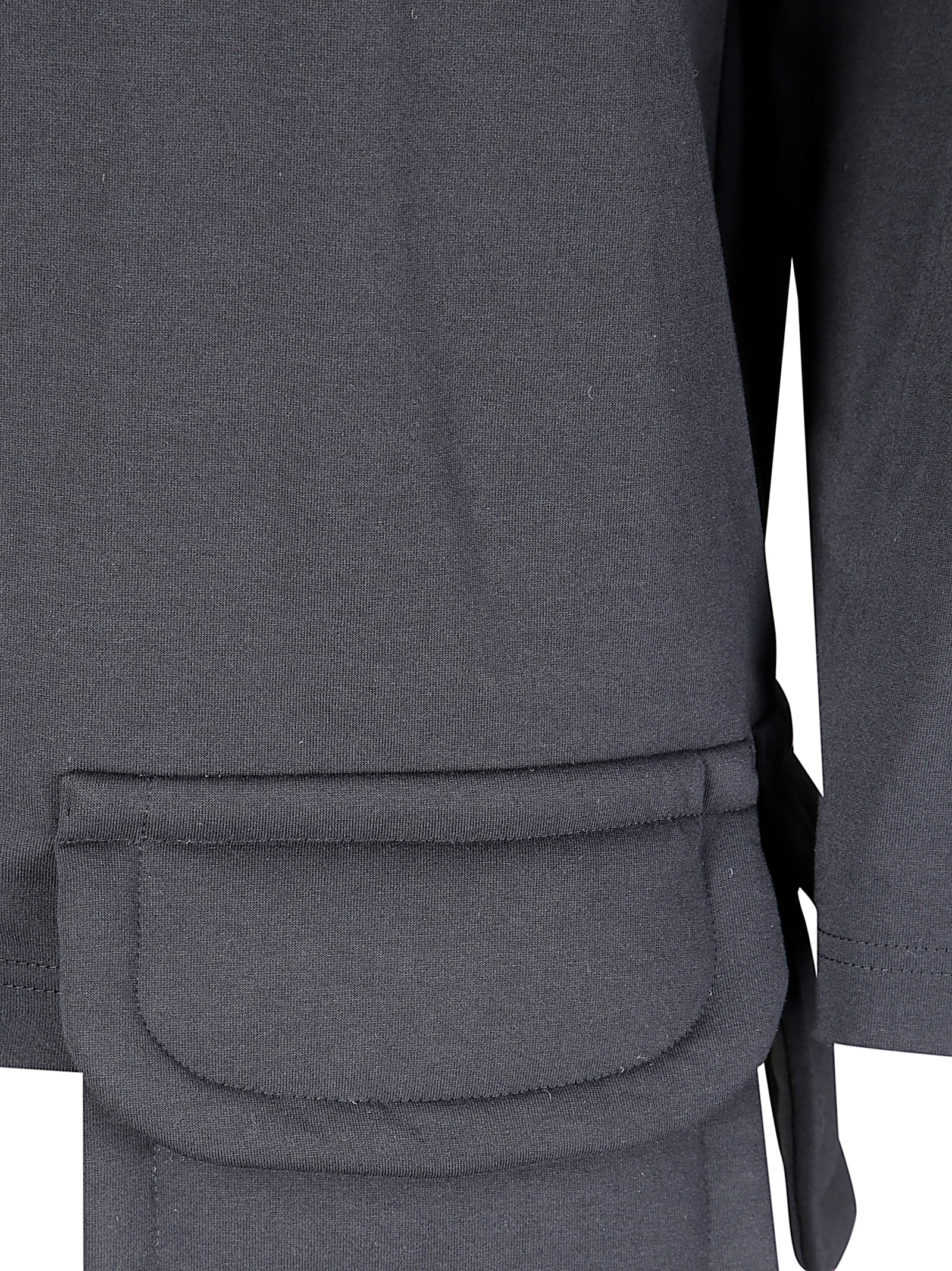 Comme Des Garçons Long-sleeve Black Top With Structural Patch Pockets In Black