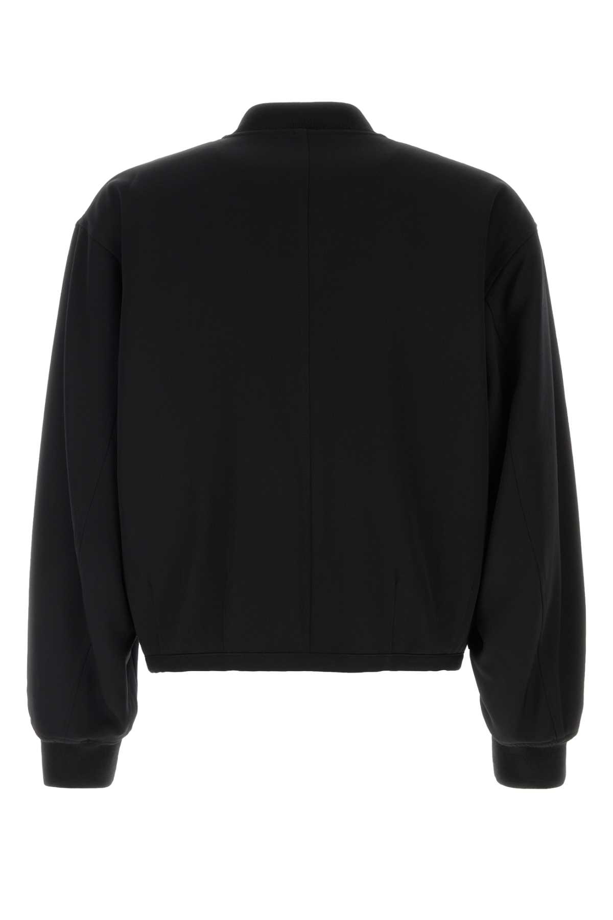 The Row Wool Fenn Bomber Jacket With Ribbed Cuffs And Hem In Black