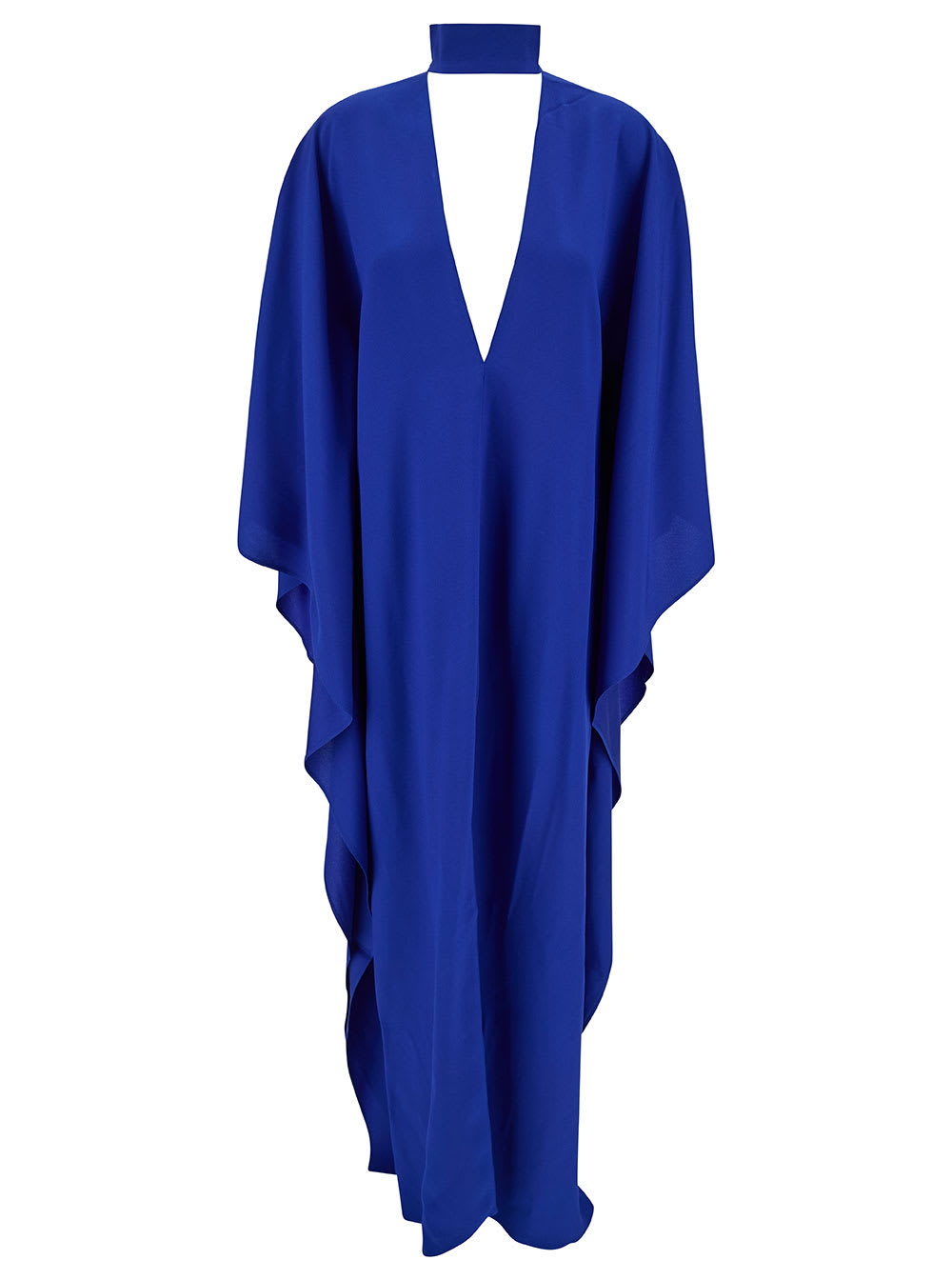 TALLER MARMO BLUE KAFTAN DRESS WITH DEEP CUT-OUT IN ACETATE BLEND WOMAN