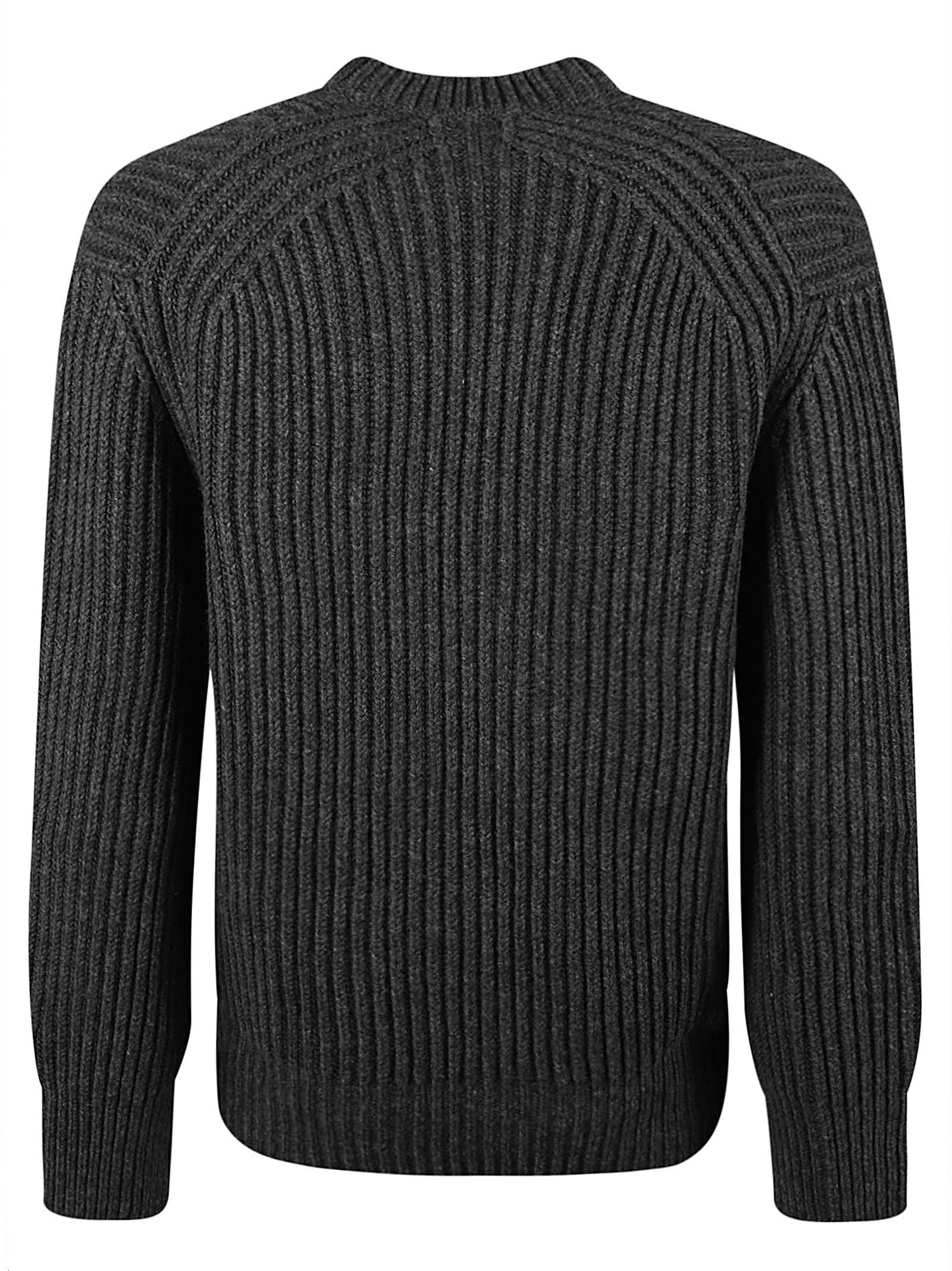 Shop Alexander Mcqueen Rib Knit Sweater In Charcoal