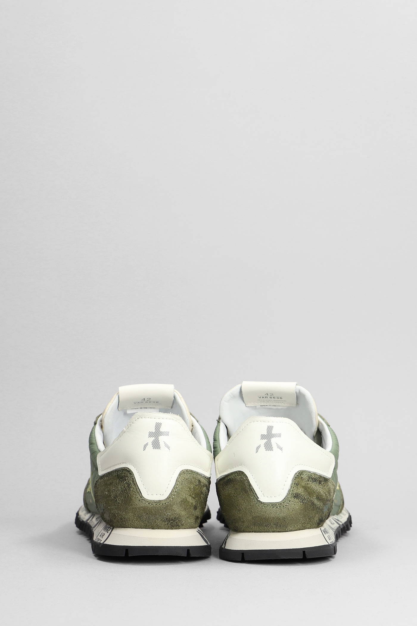Shop Premiata Sean Sneakers In Green Fabric
