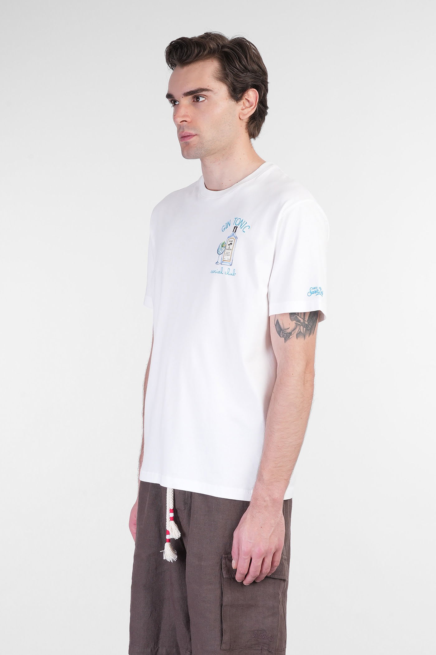 Mc2 Saint Barth Tshirt Man T-shirt In White Cotton In White