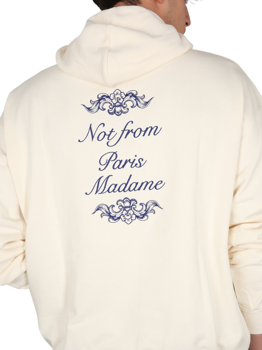 Drôle De Monsieur "not From Paris Madame" Hoodie In Beige