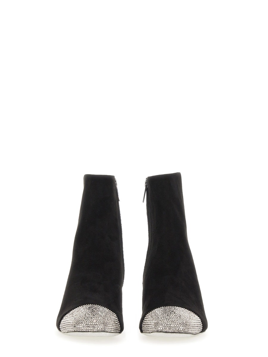 Shop René Caovilla Boot With Rhinestones In Black