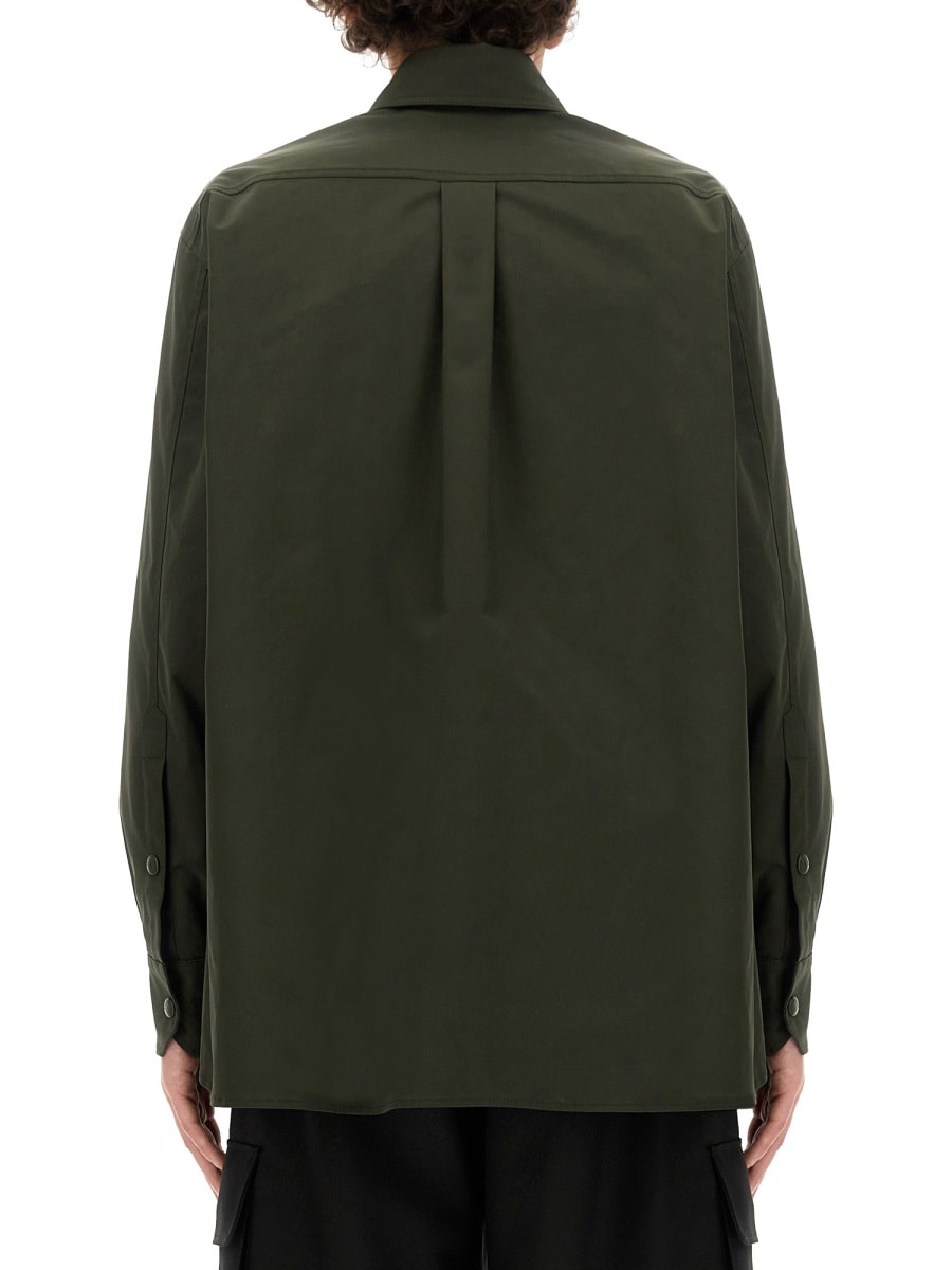 Shop Valentino Nylon Shirt Jacket In Green