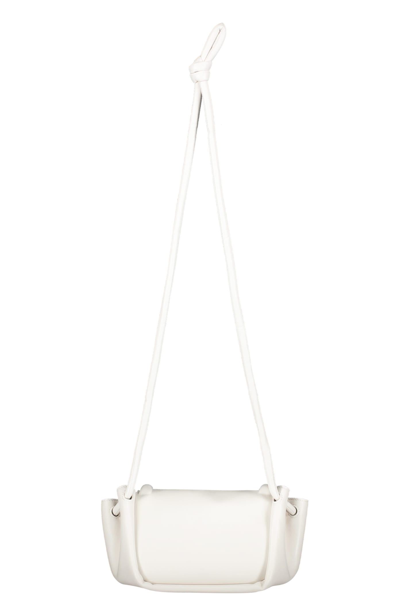 Shop Bottega Veneta Leather Crossbody Bag In White