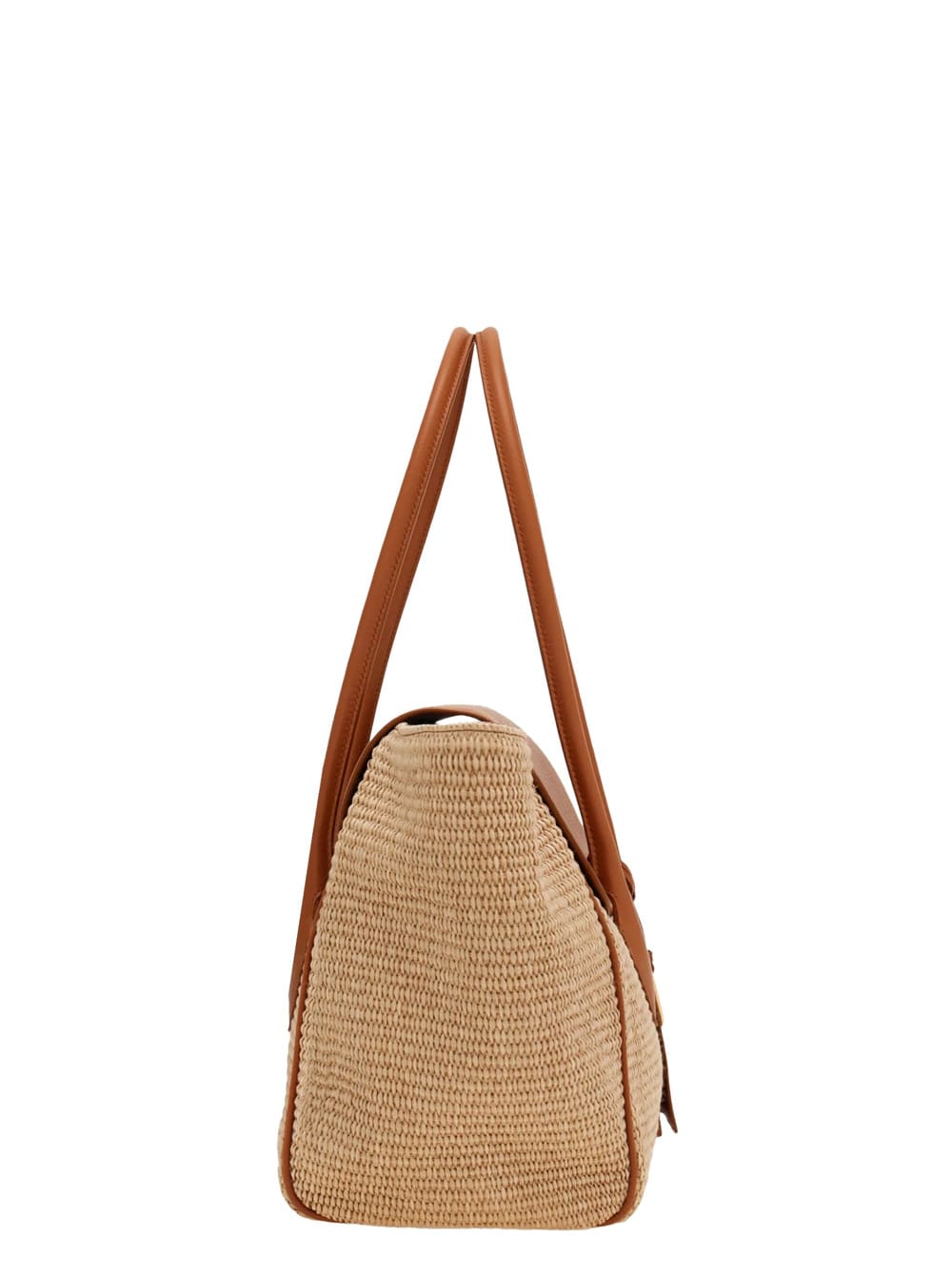 Ferragamo Florence Brown Shoulder Bag With Embossed Logo Lettering On The Front And Pendant With Logo On The F
