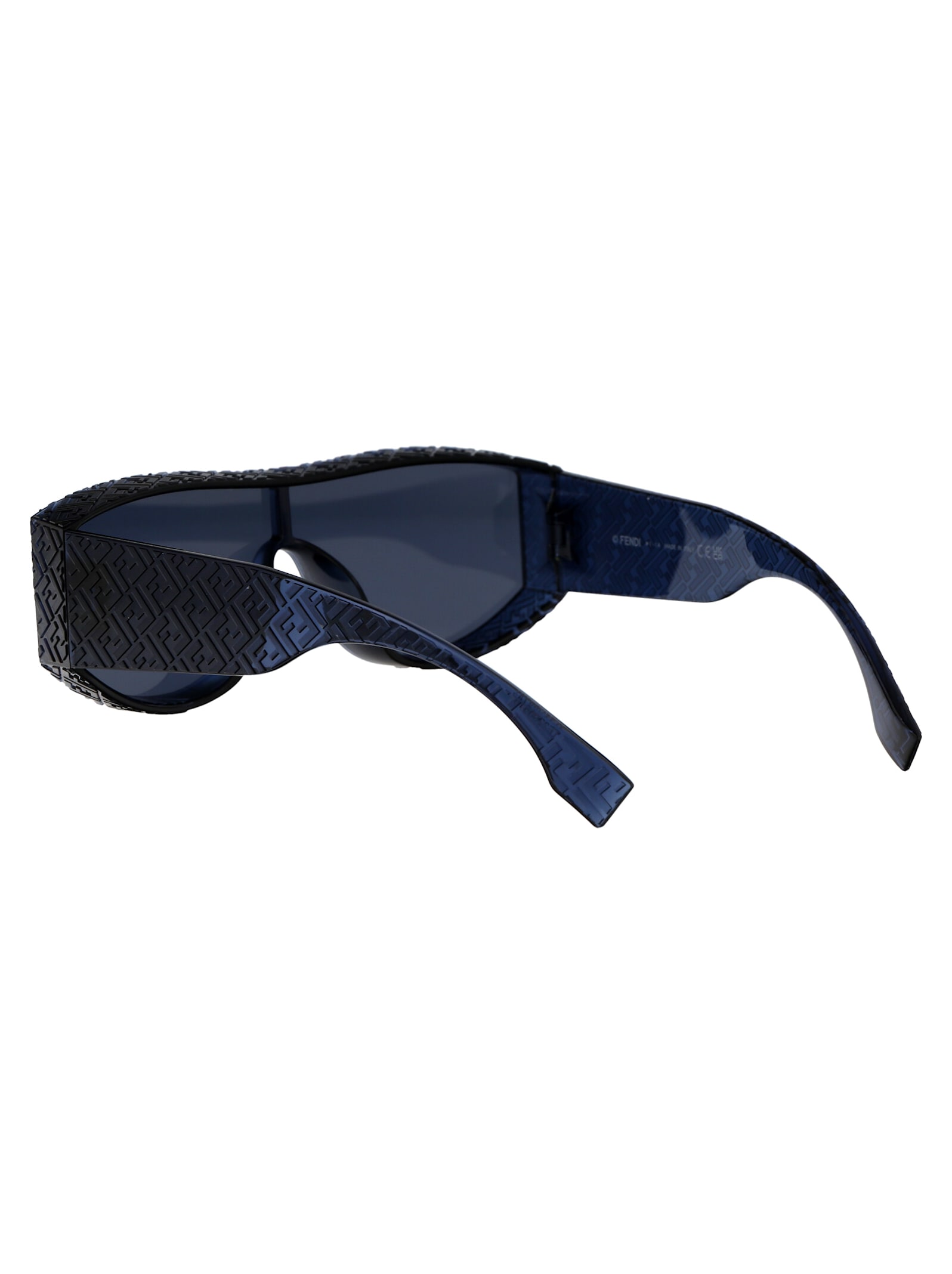 Shop Fendi Lab Sunglasses In 90x Shiny Blue / Blu Mirror