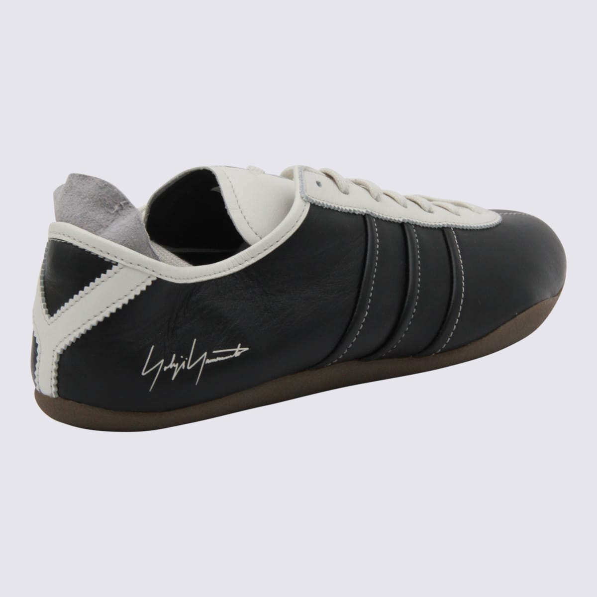 Y-3 Debossed Leather Tokyo Sneakers With Lace-up Closure In Black
