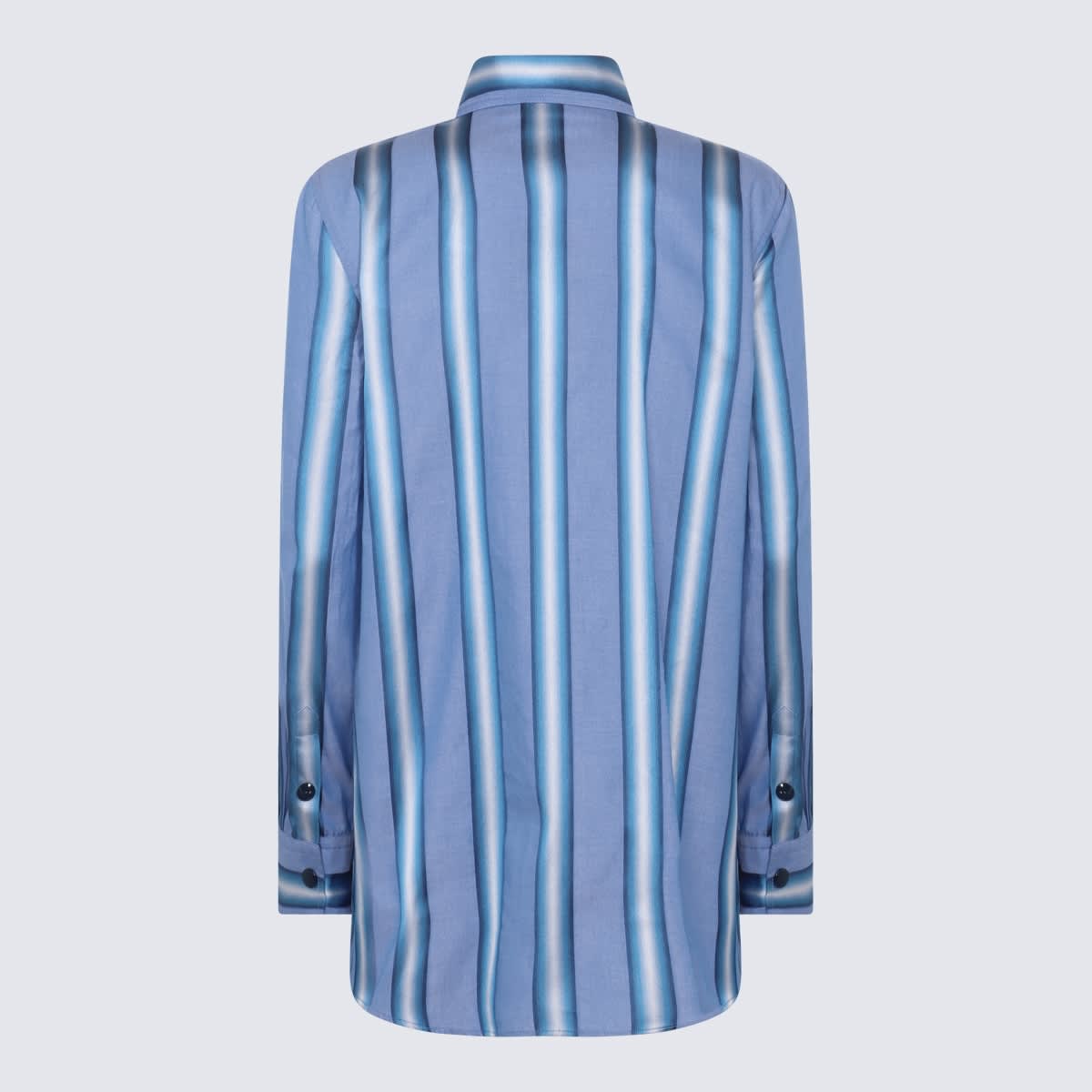 Shop Etro Blue And White Cotton-silk Blend Shirt