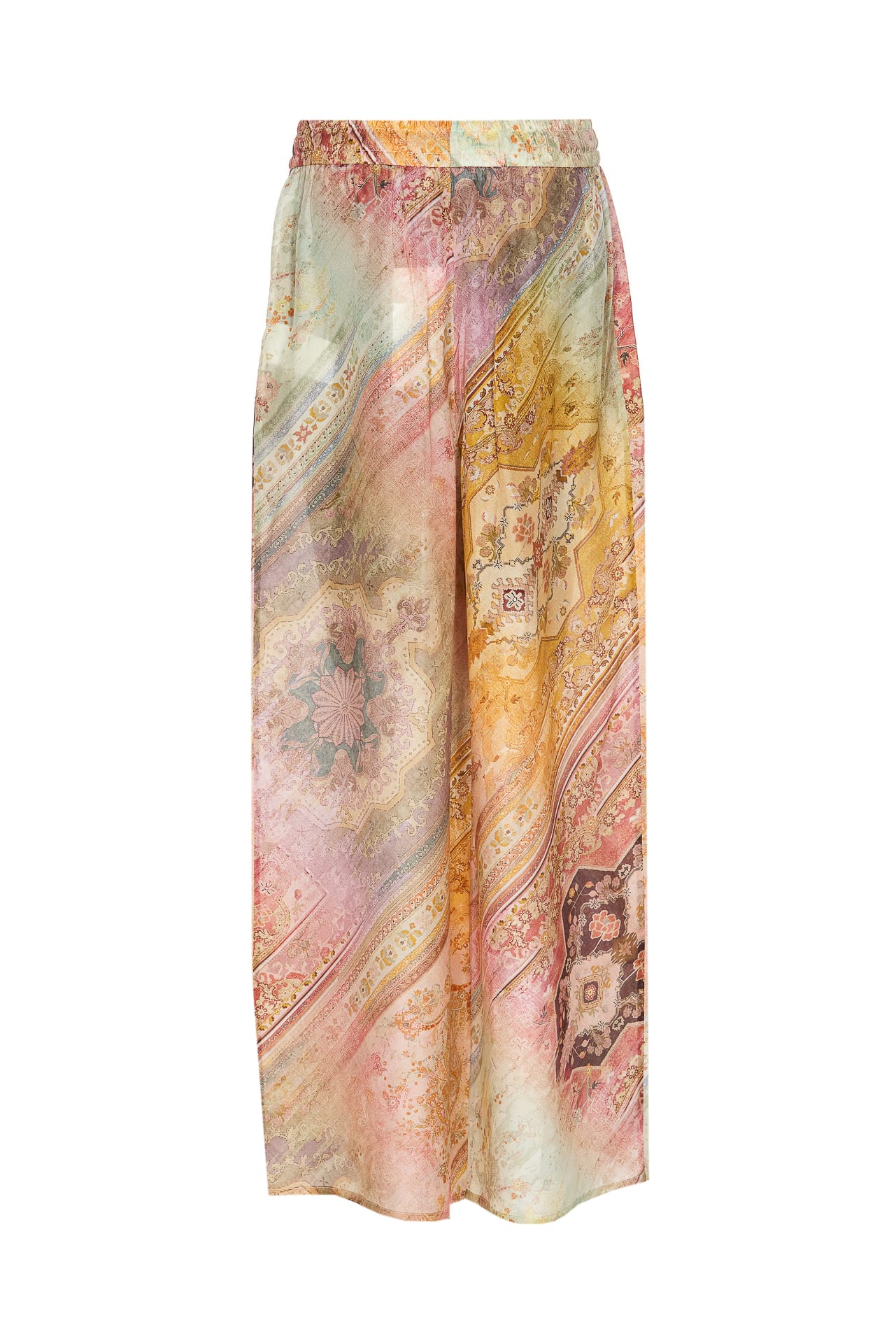 Zimmermann Womens Ombre Multi Tallow Relaxed-fit Silk Trousers Xs In Multicolour