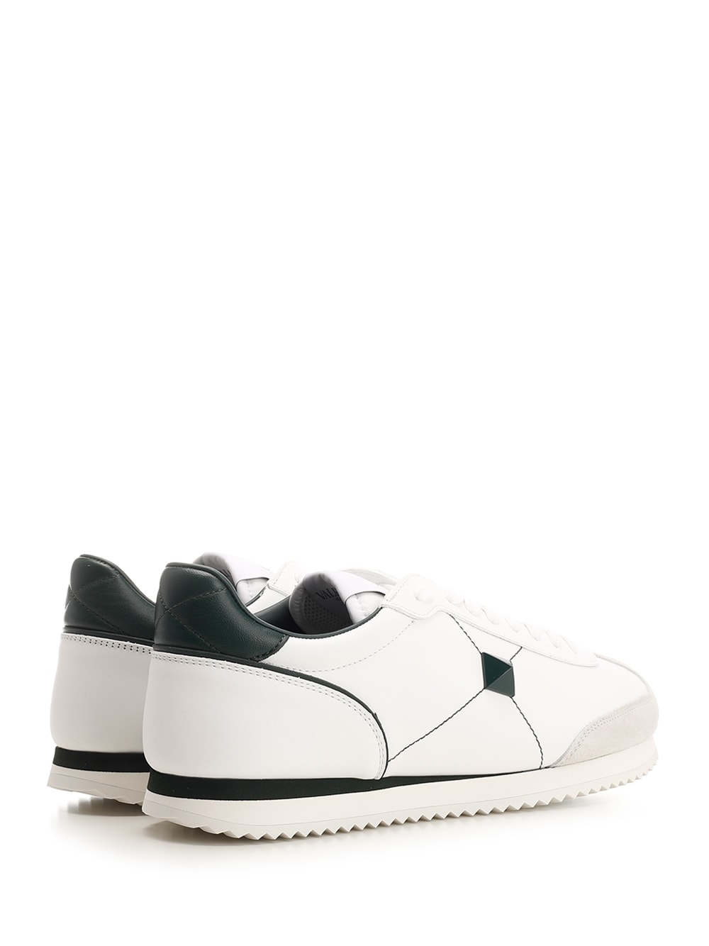 Shop Valentino Stud Sneakers In Green