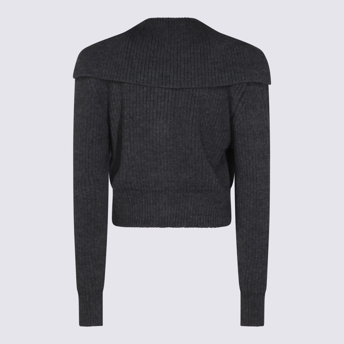 Givenchy Cropped Long Sleeve Knitwear Featuring Buttons In Gray
