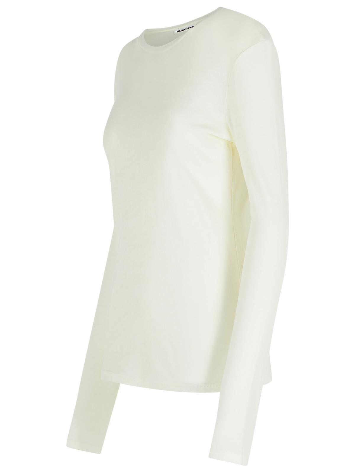 Jil Sander 3 Pack Crew Neck Long Sleeve T-shirt In White