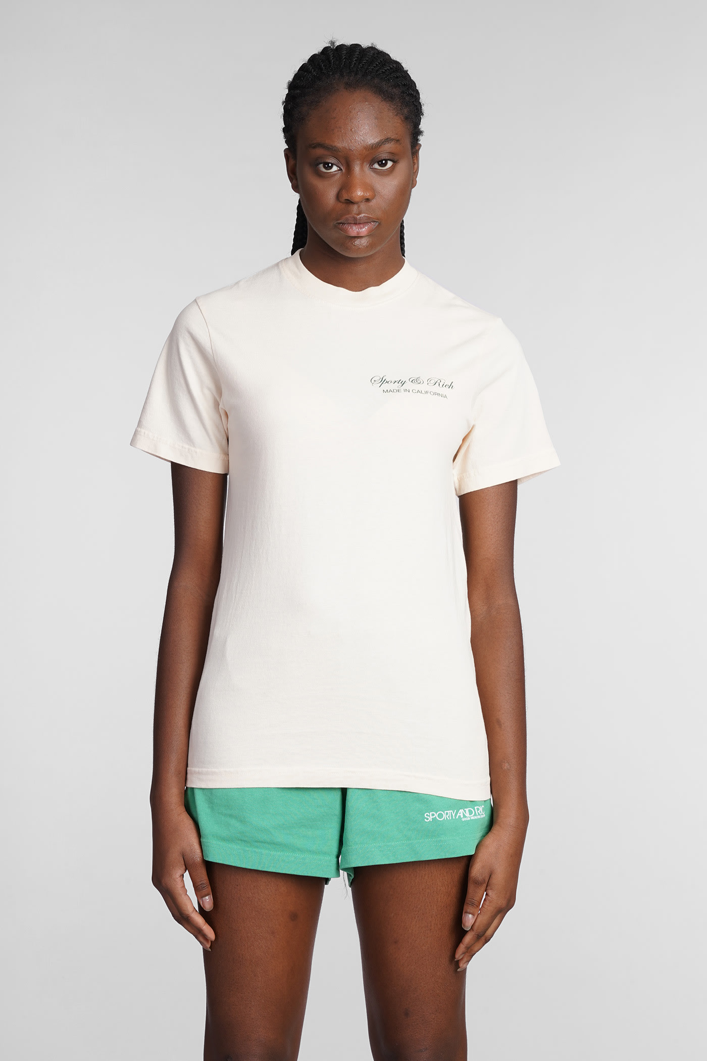Sporty & Rich T-shirt In Beige Cotton