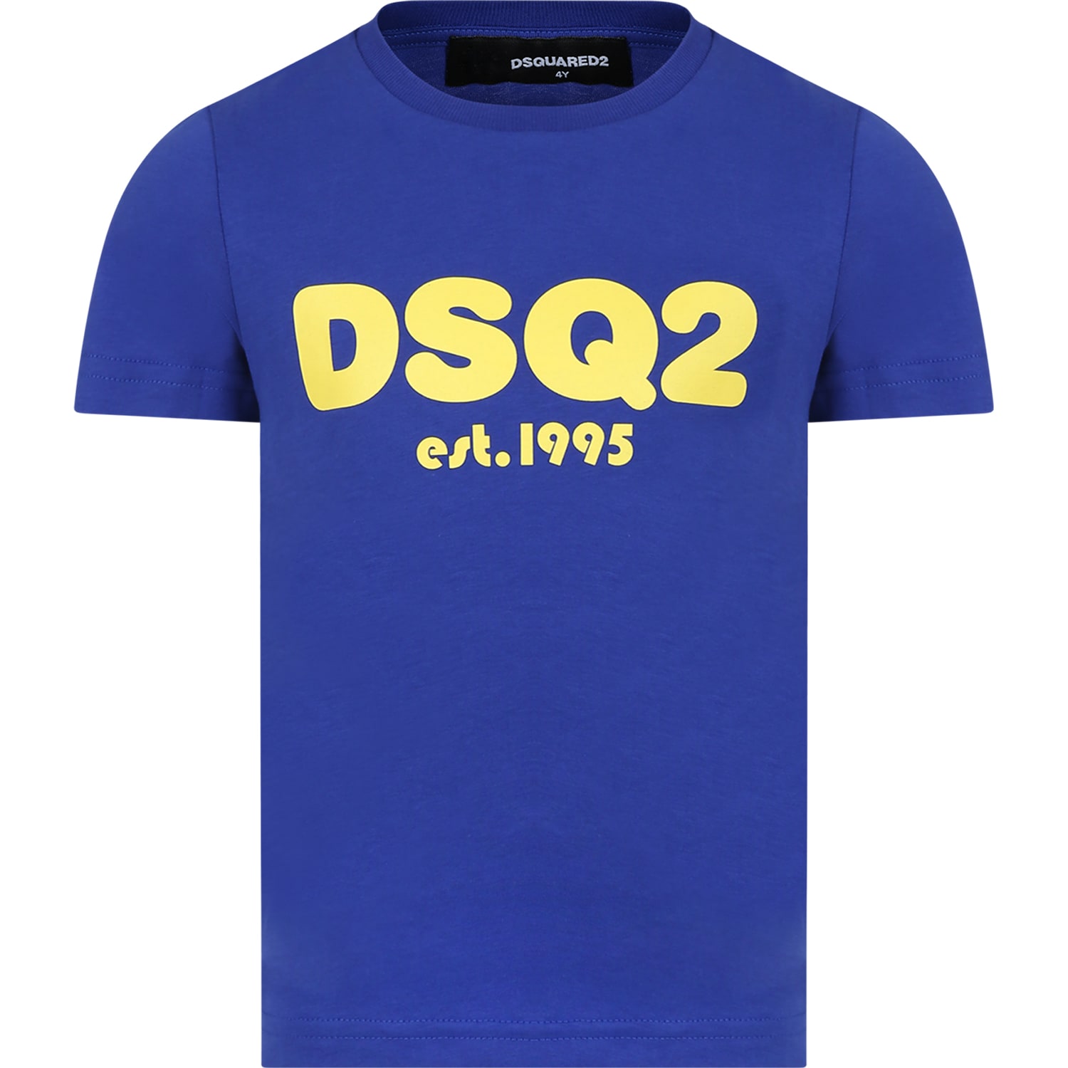 Dsquared2 Kids' Blue T-shirt For Boy With Logo In Light Blue