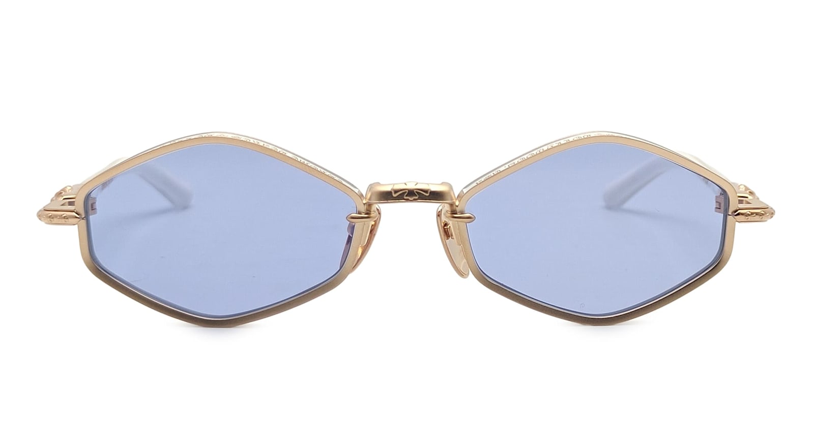 Chrome Hearts Nip Slip - Matte Gold Plated / White Sunglasses In Blue