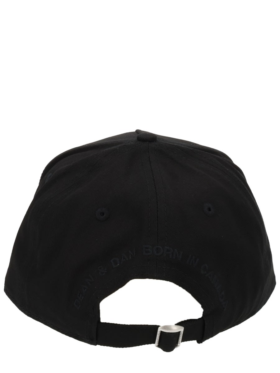 Dsquared2 D2 Patch Baseball Cap In Black