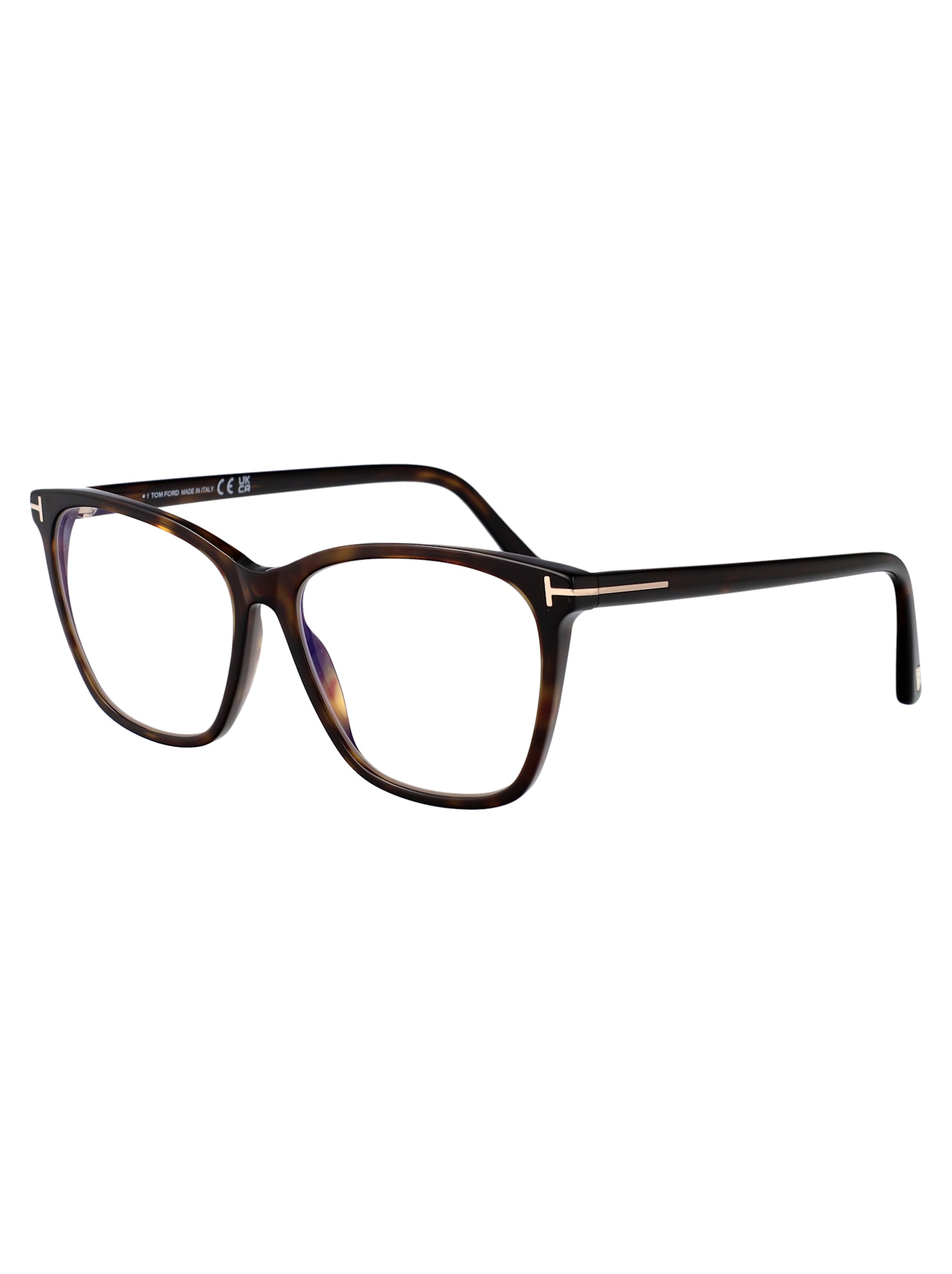 Tom Ford Tortoise Square Frame Glasses In 052 Avana Scura