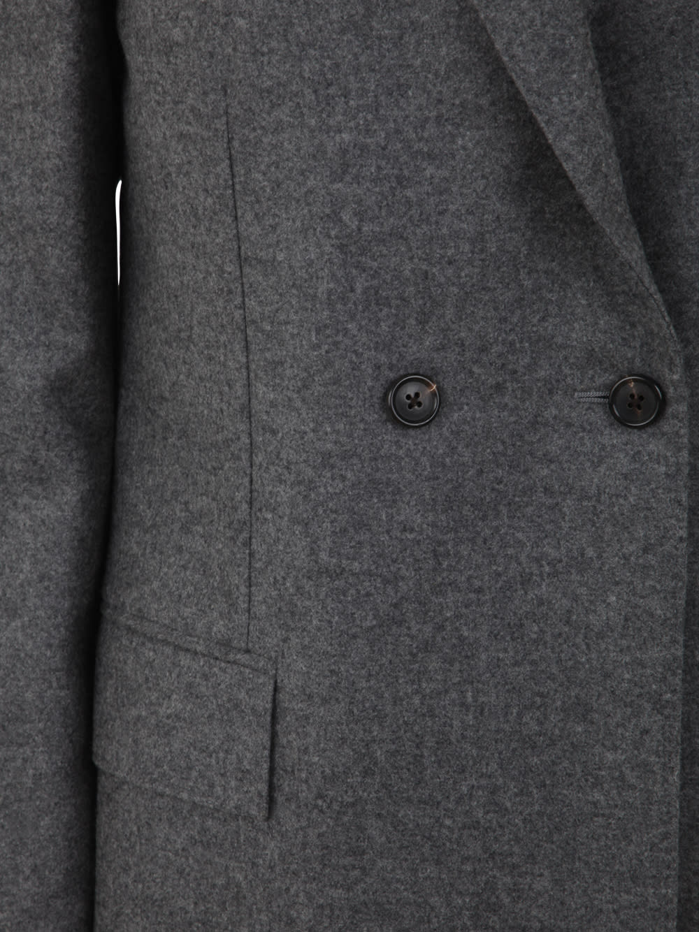 Shop Thom Browne Elongated Long Sleeve Double Breasted Sportcoat In Wool Flannel In Med Grey