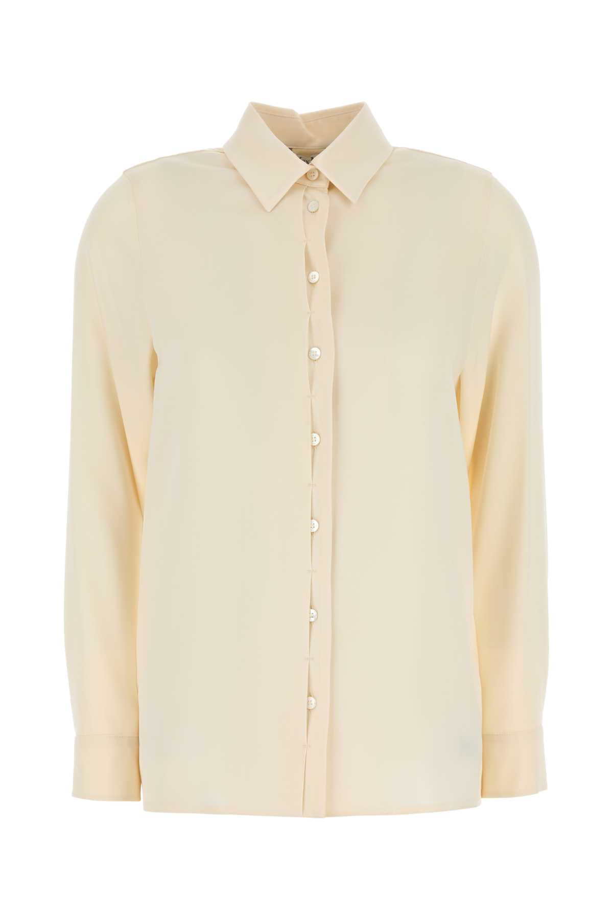 Max Mara Cream Stretch Silk Avion Shirt In Neutral