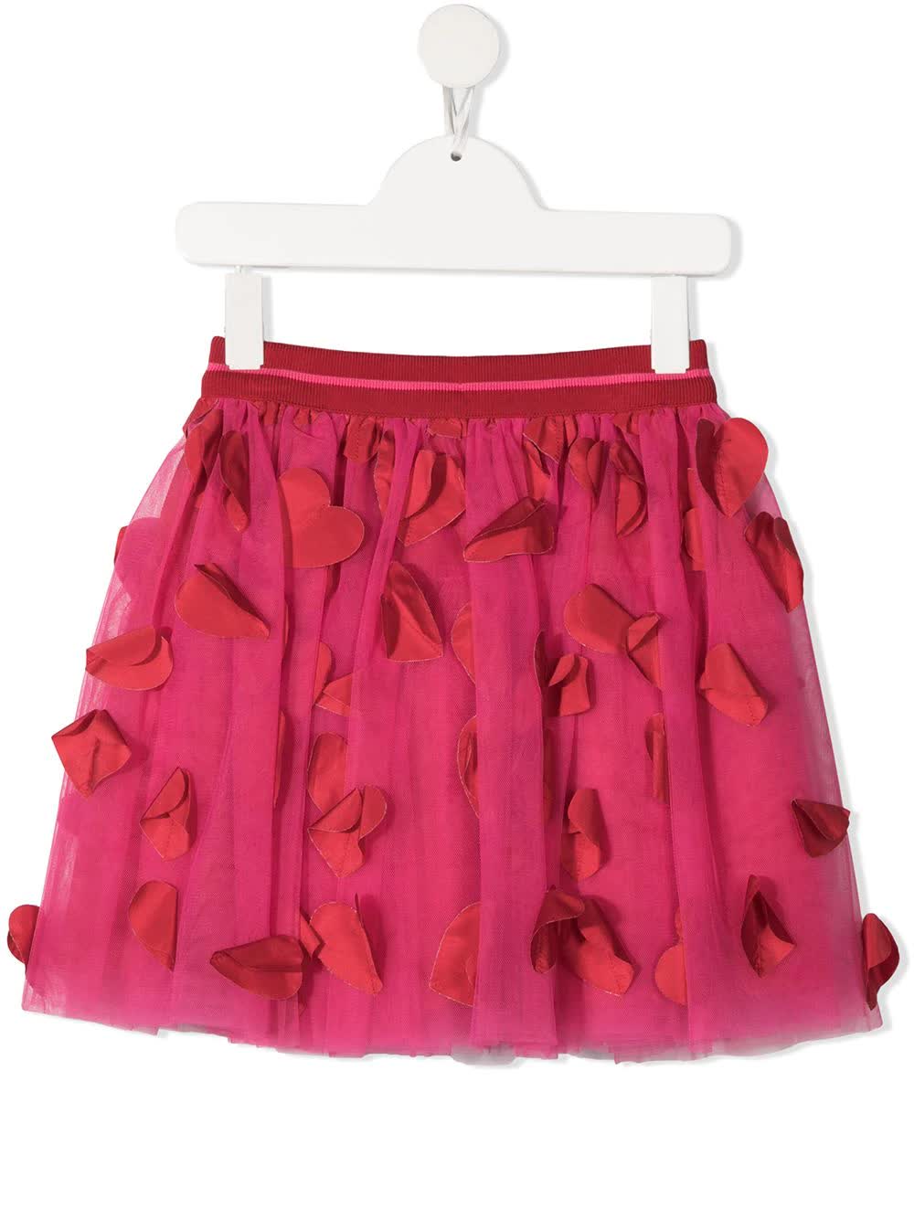Simonetta Kid Fuchsia Tulle Skirt With Hearts