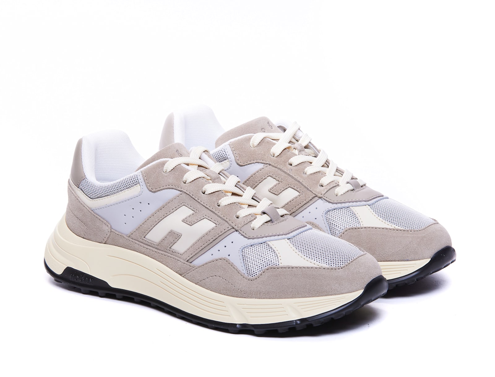 Hogan Men's Suede And Smooth Leather Hyperlight Sneakers In Beige