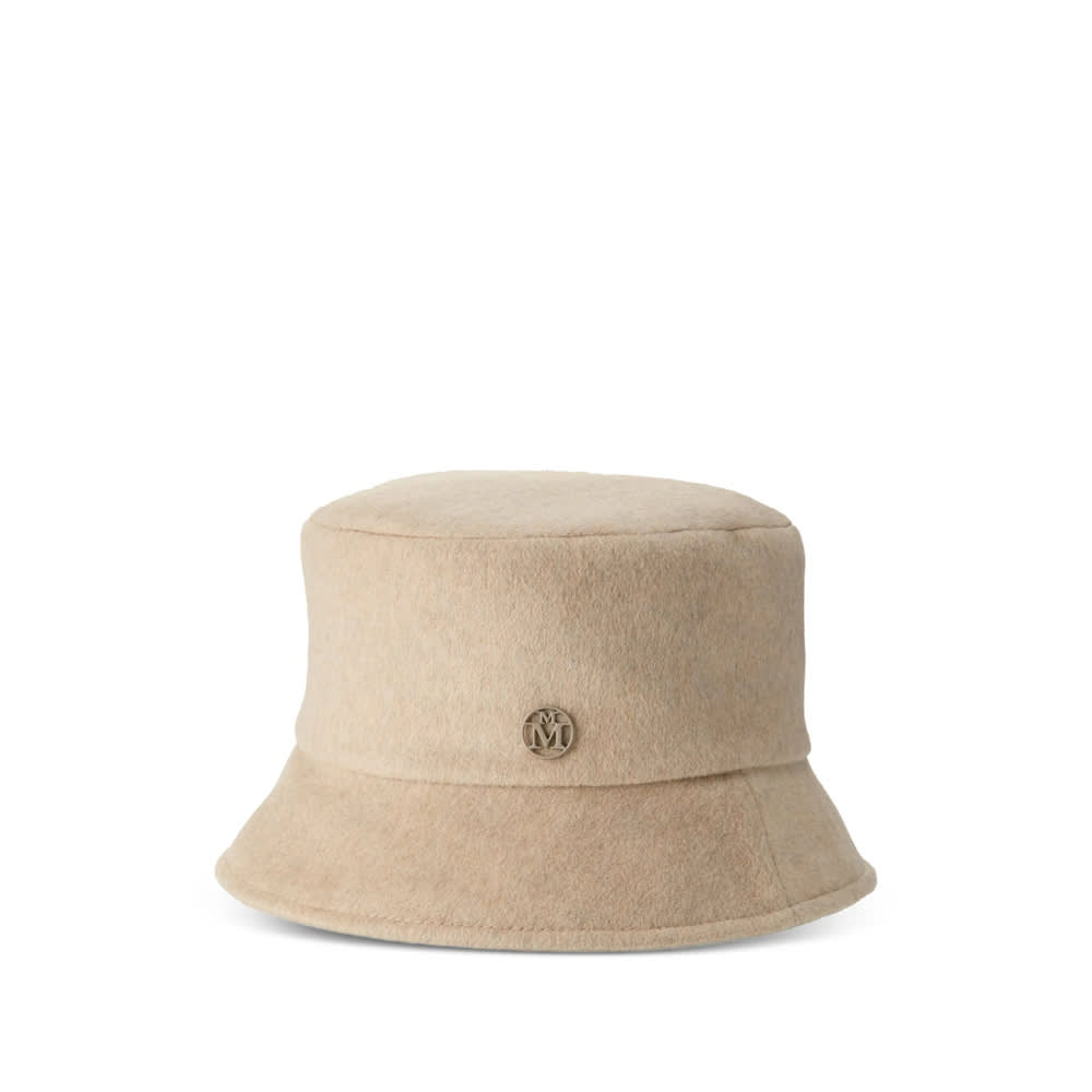 Maison Michel Logo-plaque Hat In Brown
