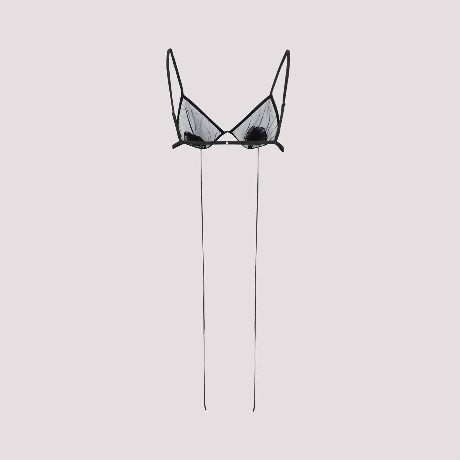 Shop Nensi Dojaka Flower Triangle Bra With Hanging Stem In Black