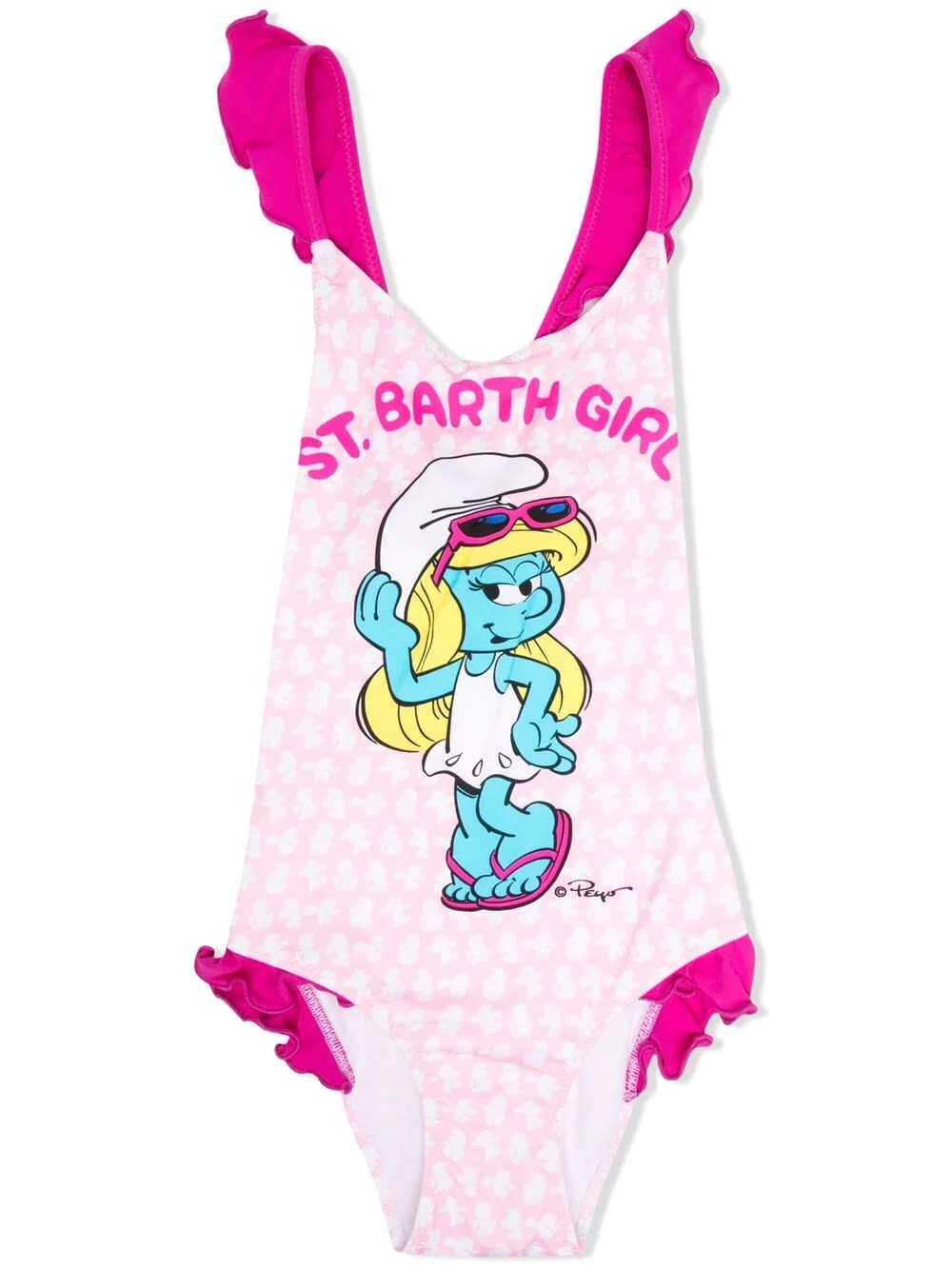 MC2 Saint Barth Girls One-piece Swimsuit With Puffetta Print