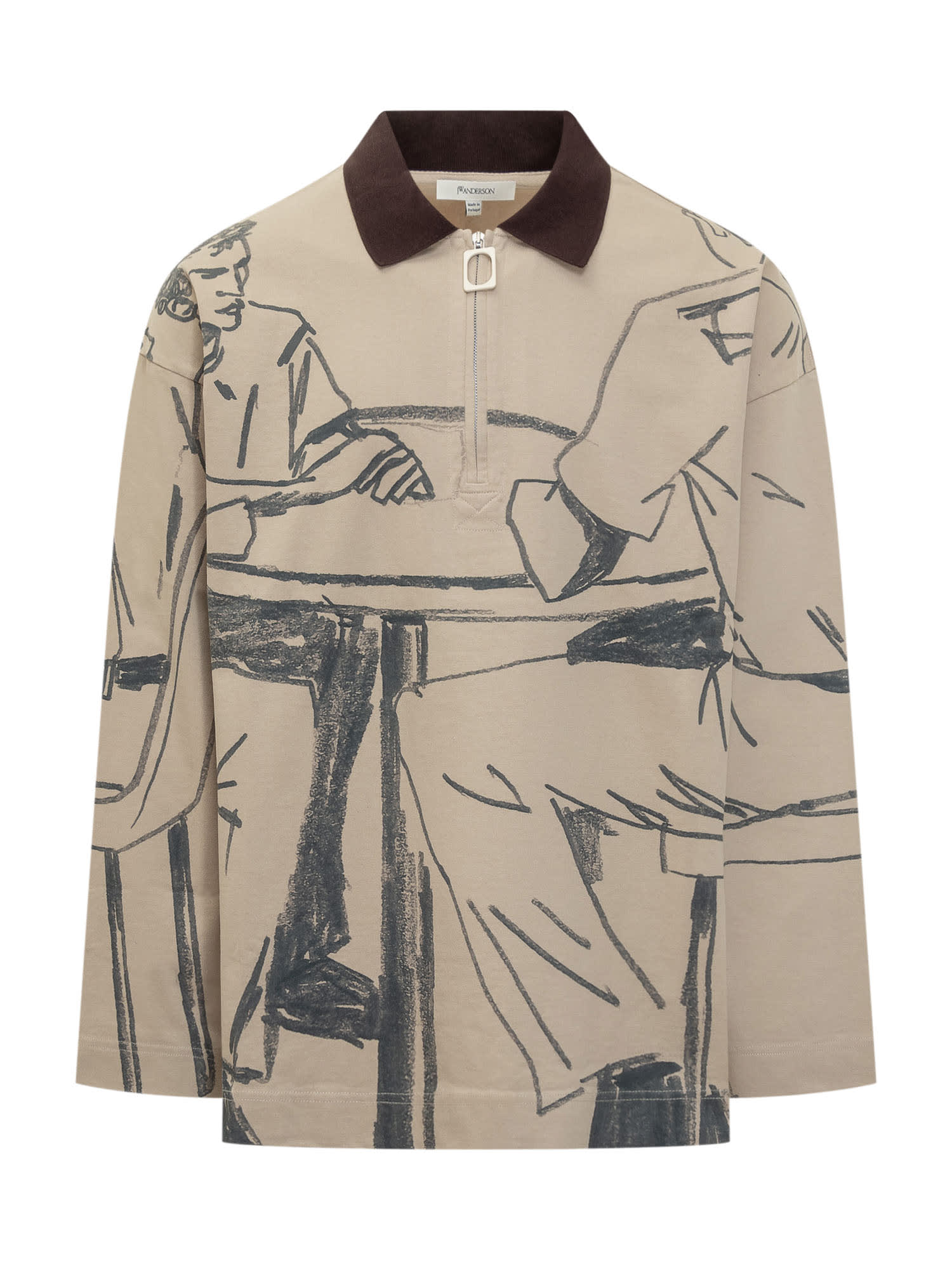 Jw Anderson Mens Nougat Embroidered-logo Graphic-pattern Cotton-jersey Polo Shirt Xl In Green