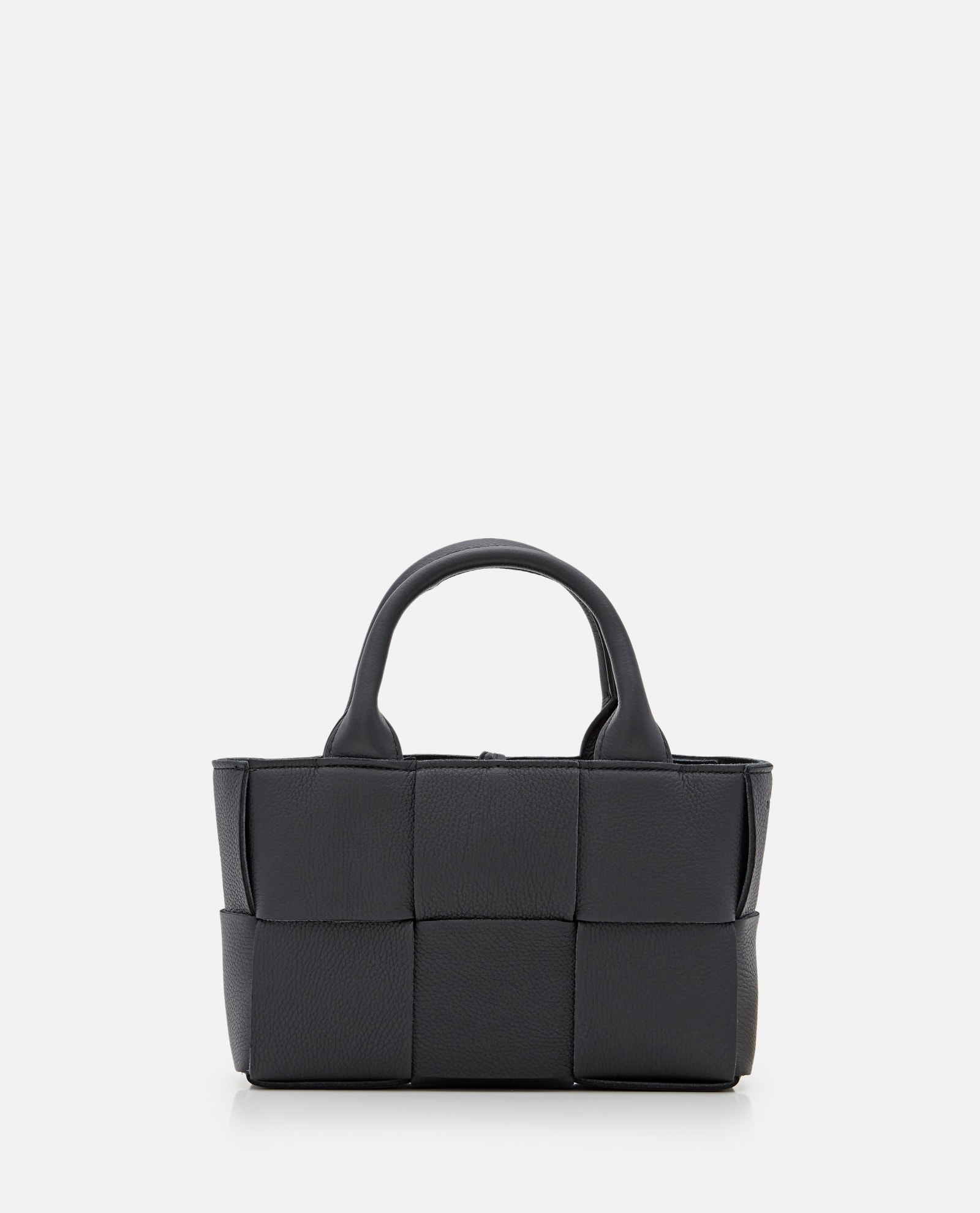 Shop Bottega Veneta Candy Arco Leather Tote Bag In Black