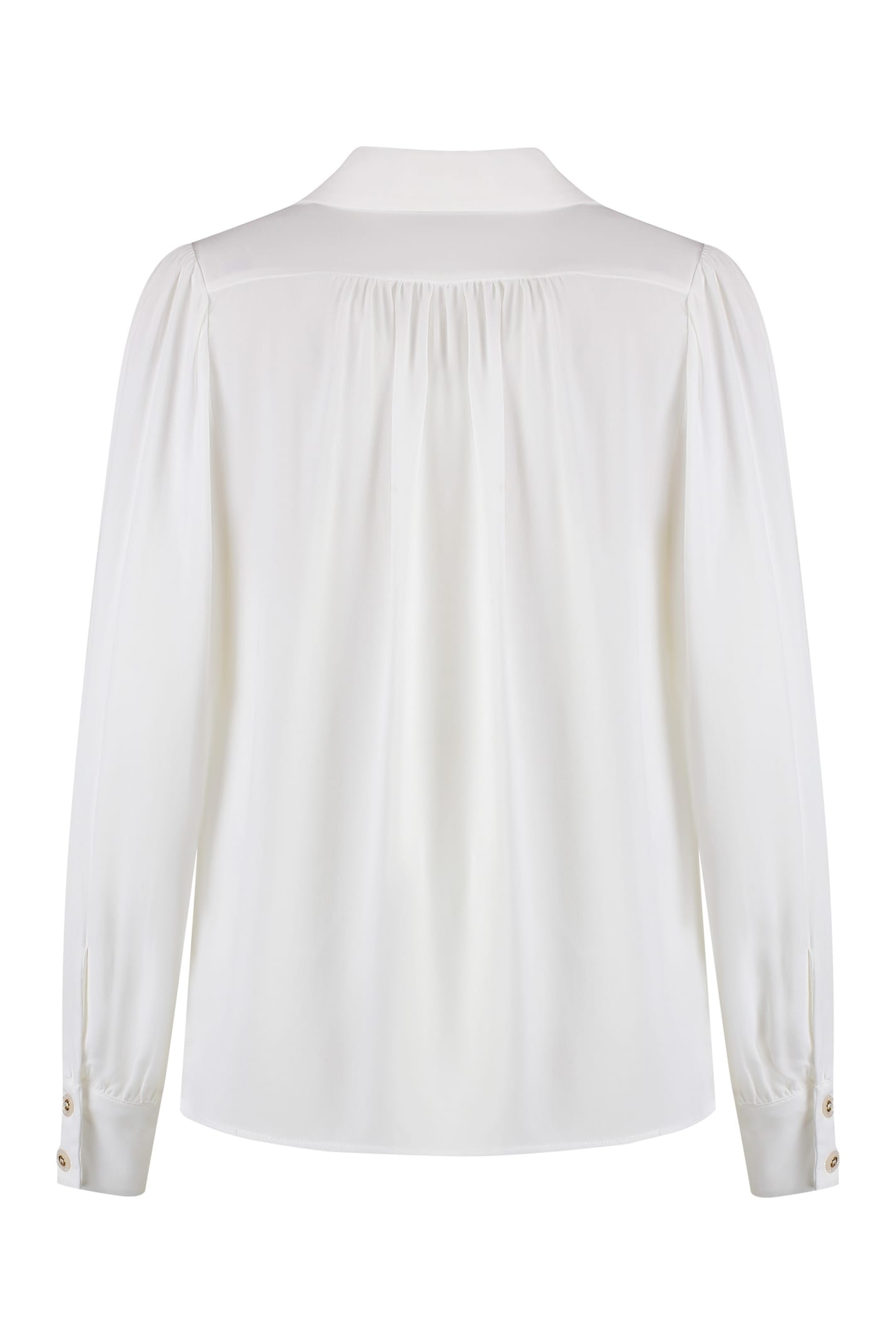 Shop Elisabetta Franchi Georgette Shirt In Ivory