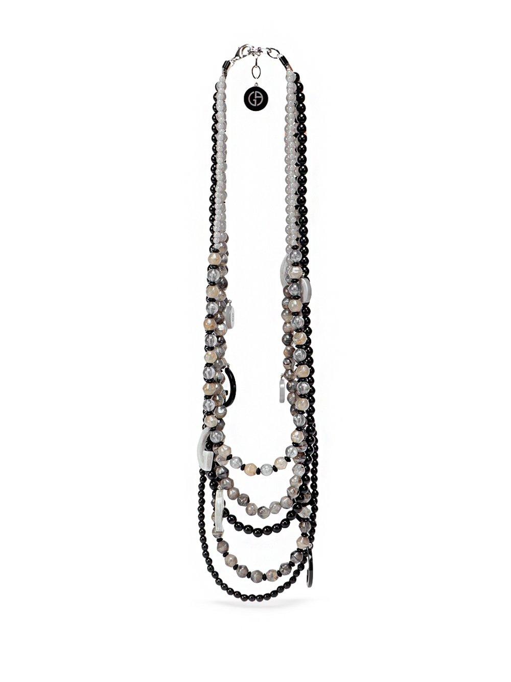 Giorgio Armani Logo Charm Beads Necklace