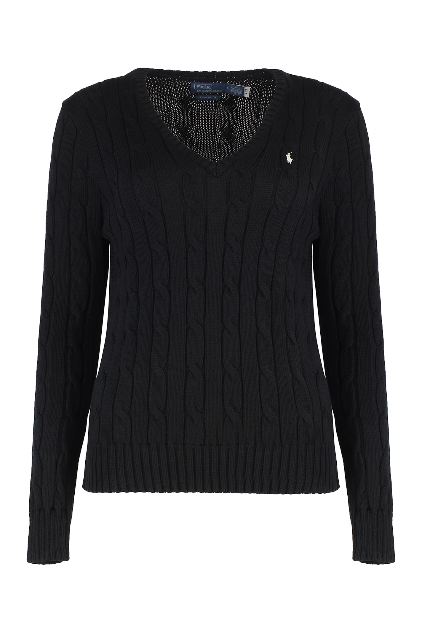 Polo Ralph Lauren Cable-knit Wool-cashmere V-neck Sweater