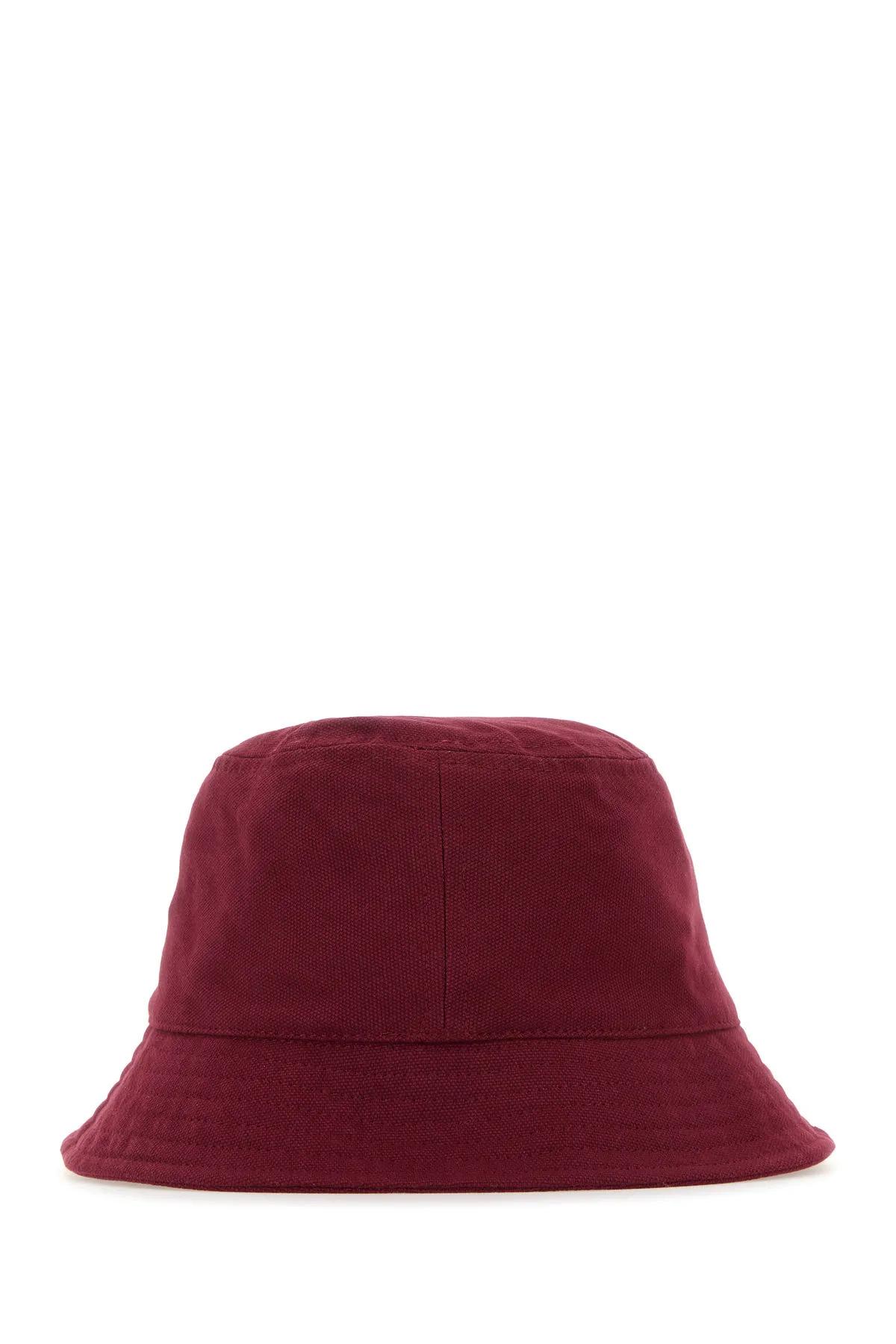 Shop Isabel Marant Burgundy Cotton Haley Bucket Hat