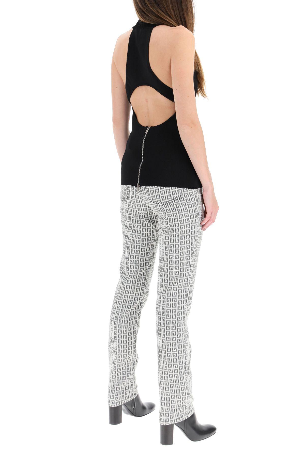 Givenchy Cutout Knitted Turtleneck Top In Black