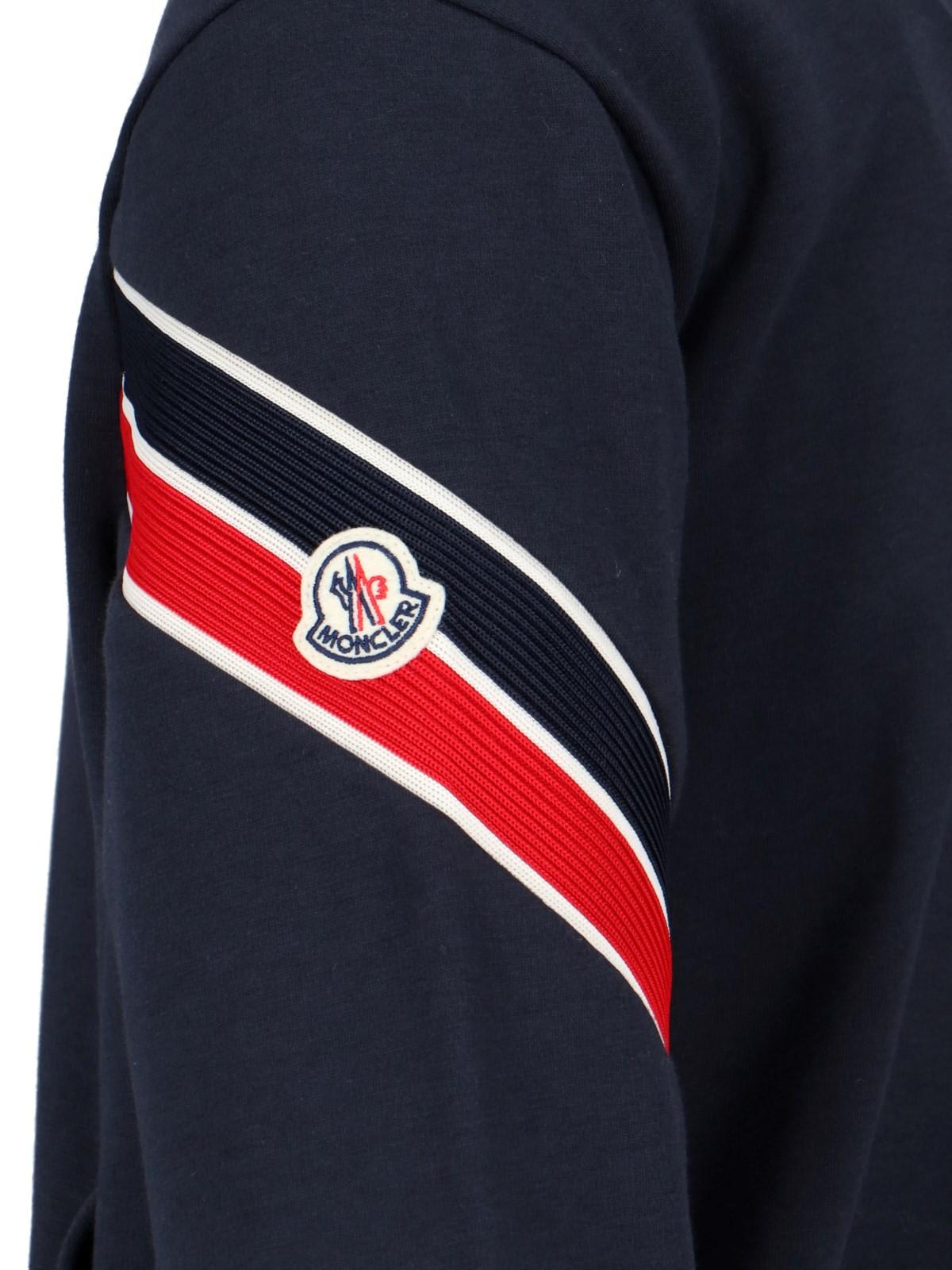 Moncler Logo Zip Sweatshirt In Blu