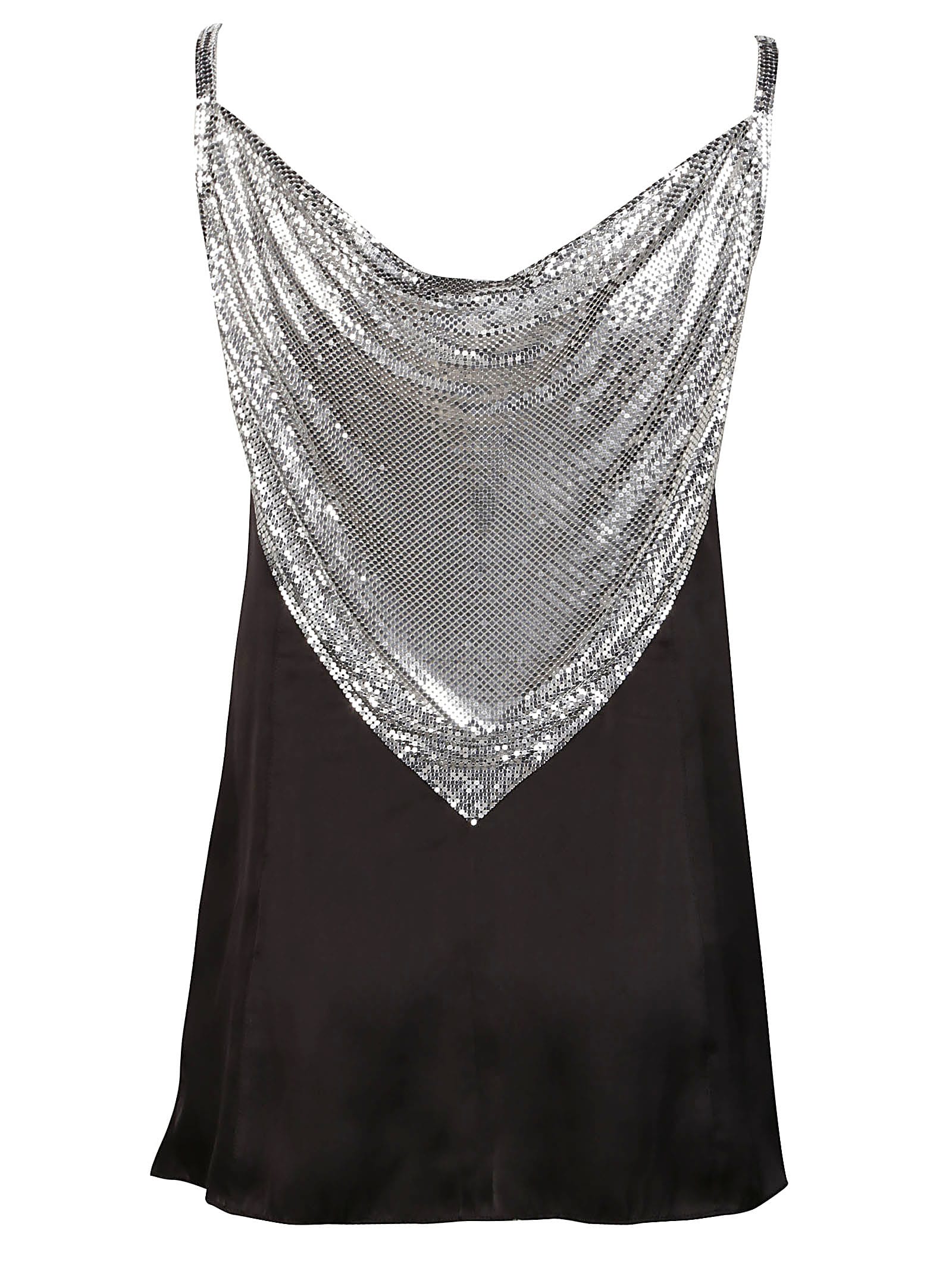 Rabanne Top With Sequin Embellishment And Draped Neckline In Black