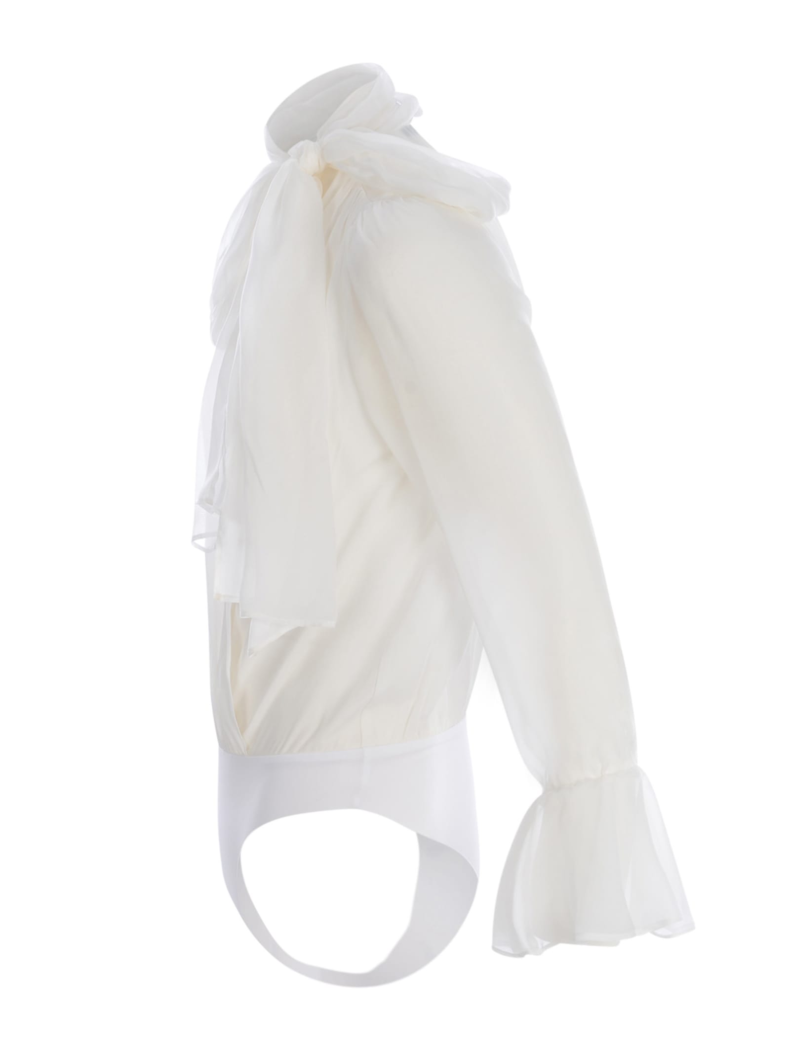 Shop Pinko Body  Particella In Silk Chiffon In Bianco