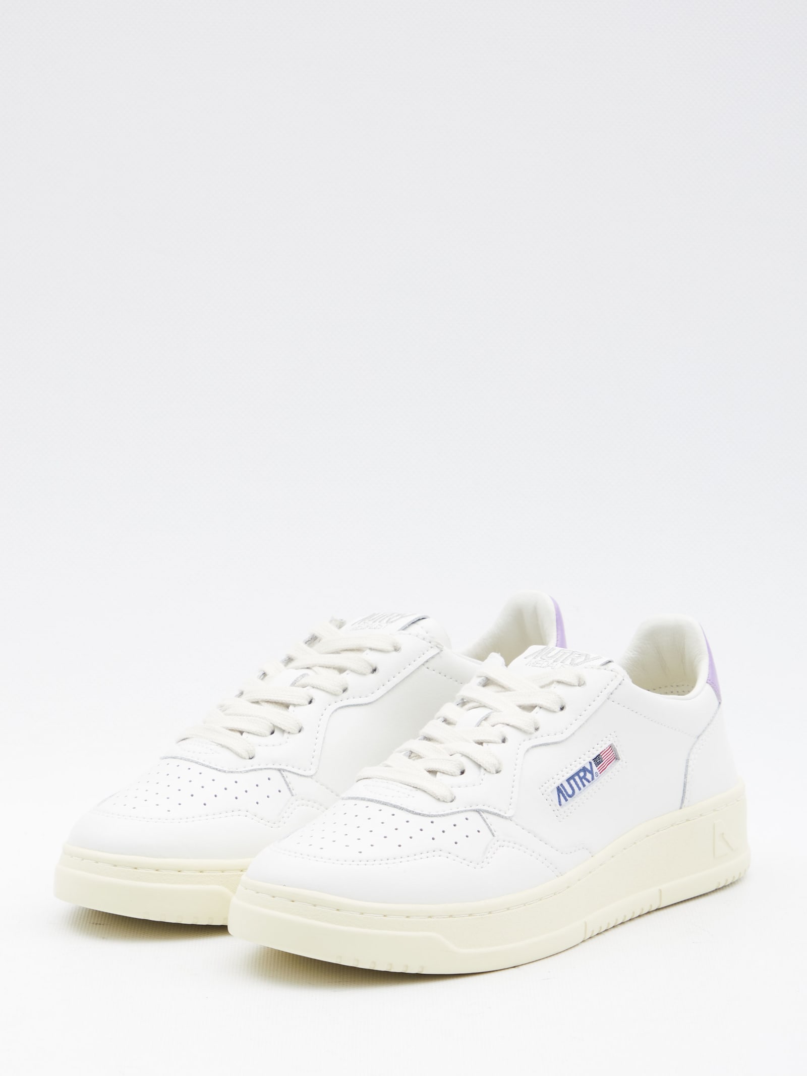 Shop Autry Medalist Sneakers In White/purple