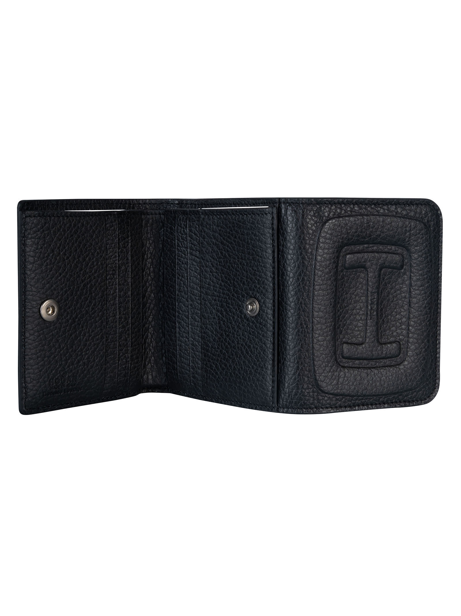 Hogan Triple Bi-fold Buttoned Wallet In Black