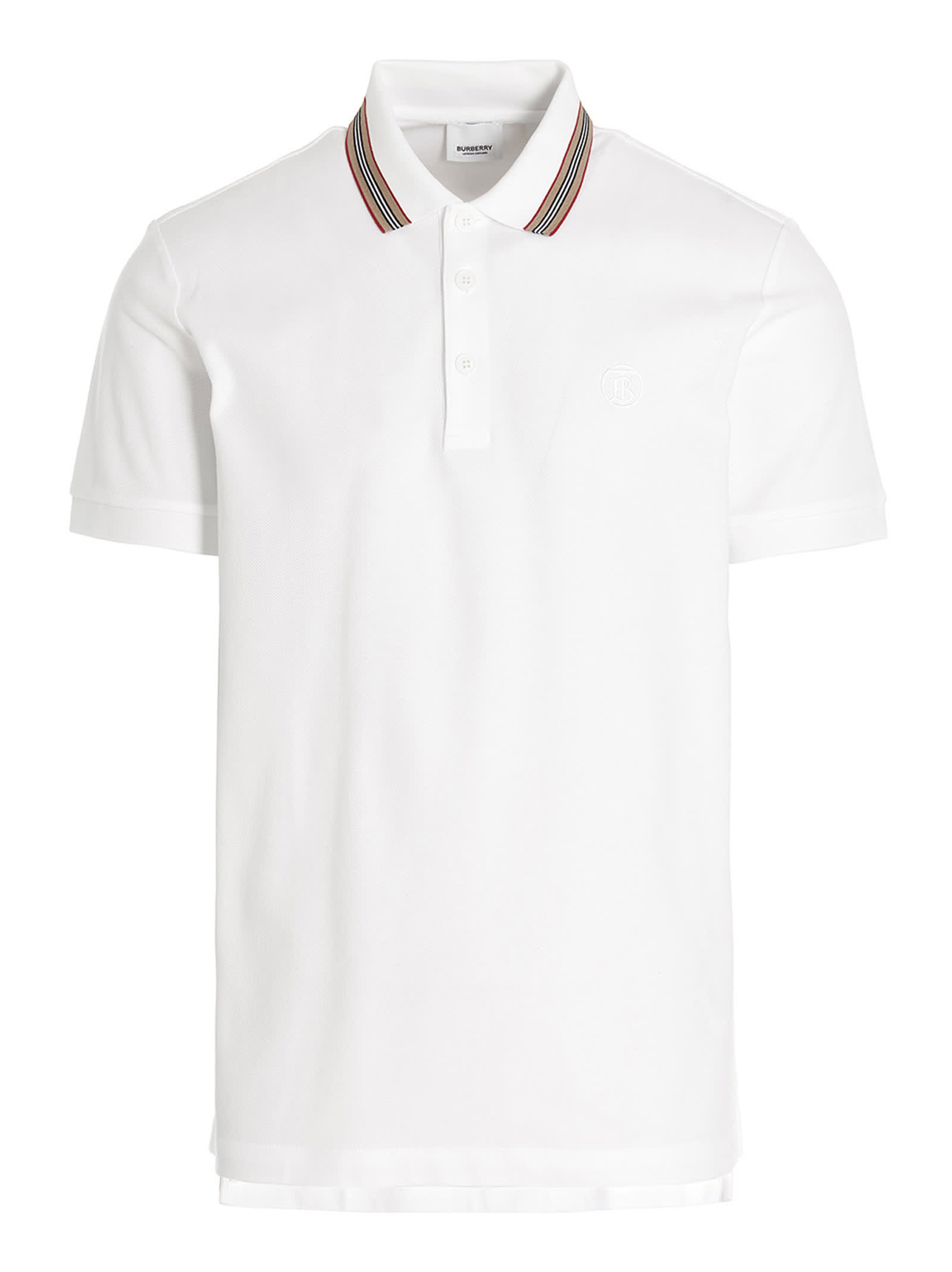 Shop Burberry Pierson Polo Shirt In White